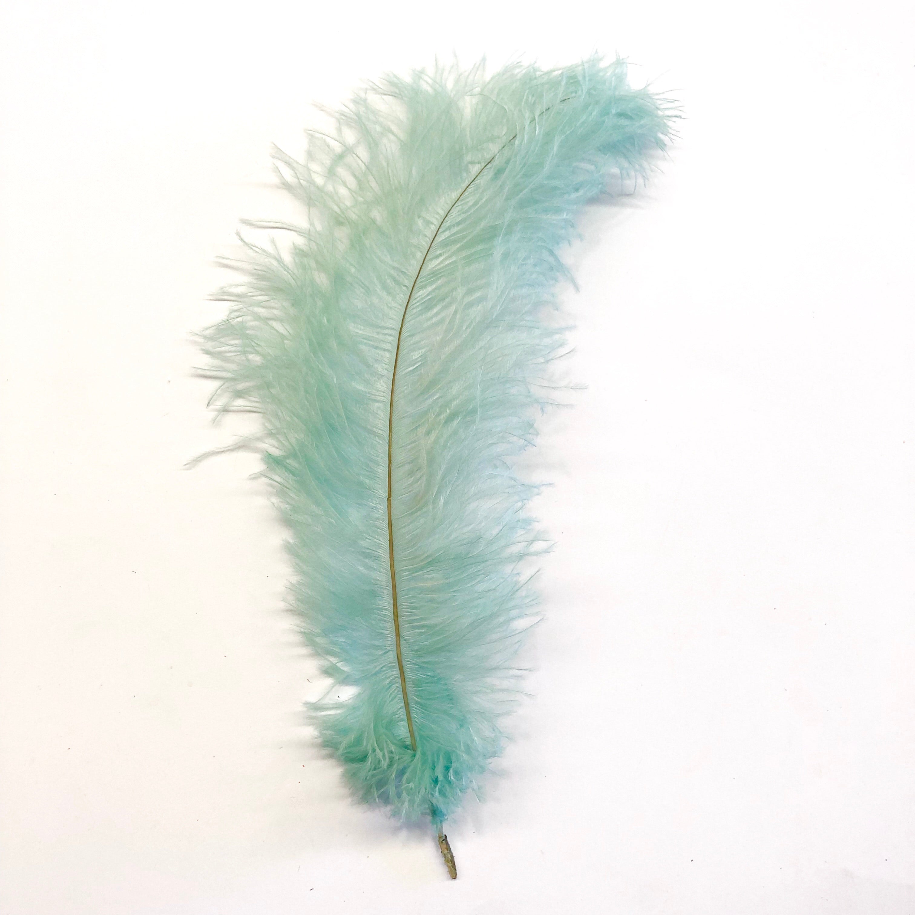Ostrich Blondine Feather 25-40cm x 5 pcs - Dusty Teal ((SECONDS))