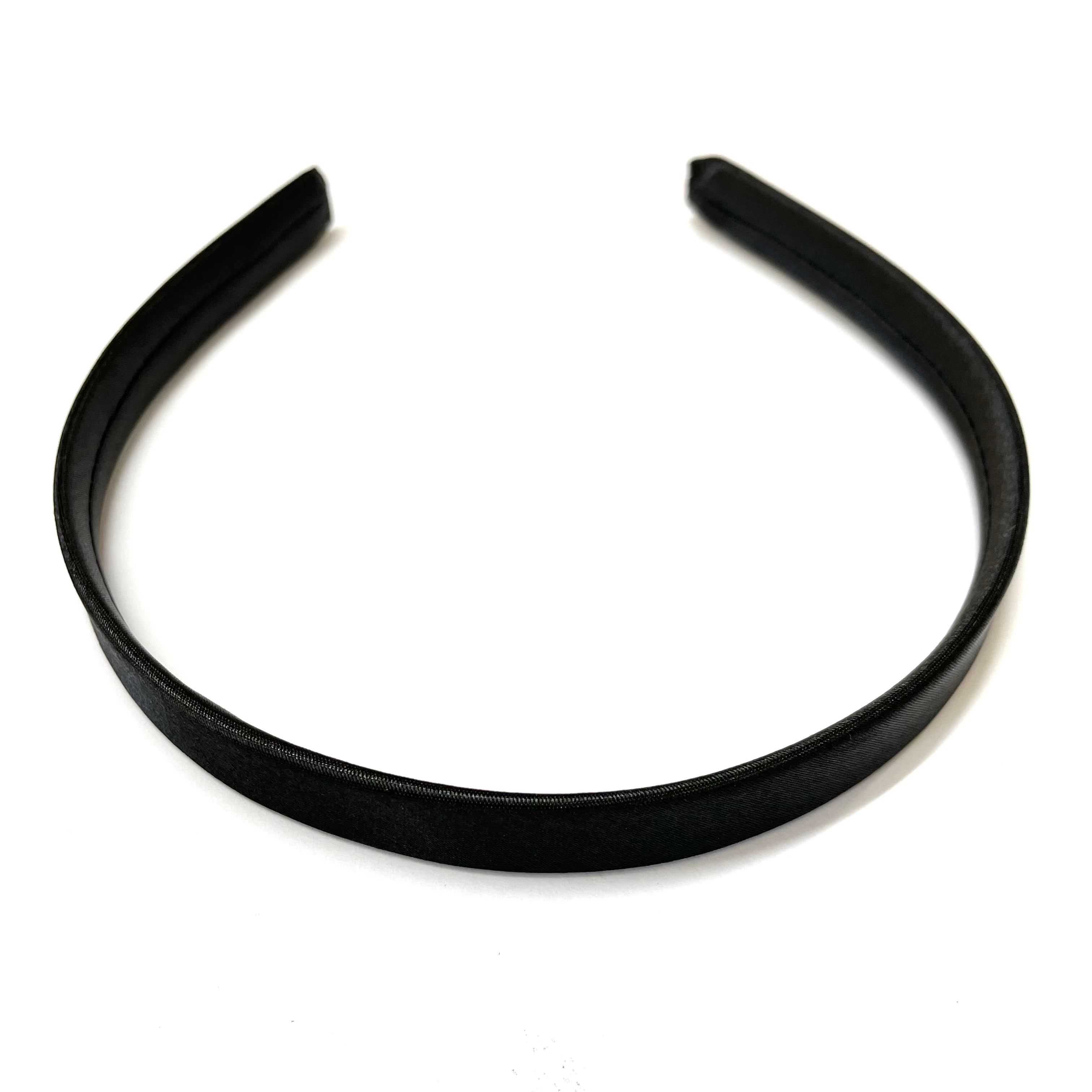 Satin Covered Headband 15mm - Black