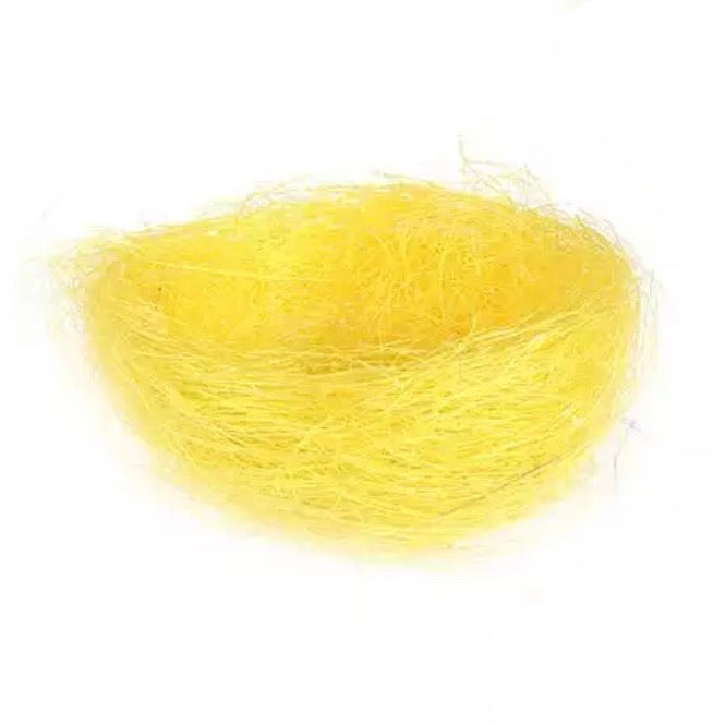 Artificial Easter Mini LINEN Bird Nest - Yellow