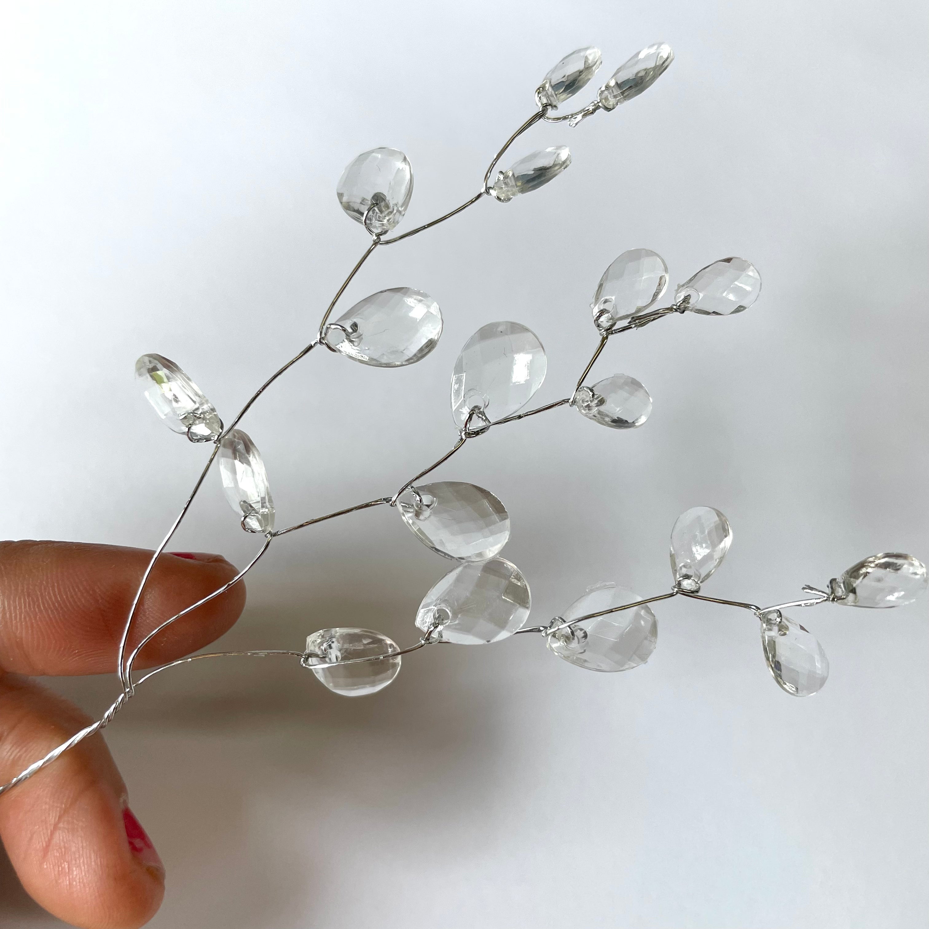 Clear Crystal Wedding Acrylic Water Drop Wire Stems  x 50pcs