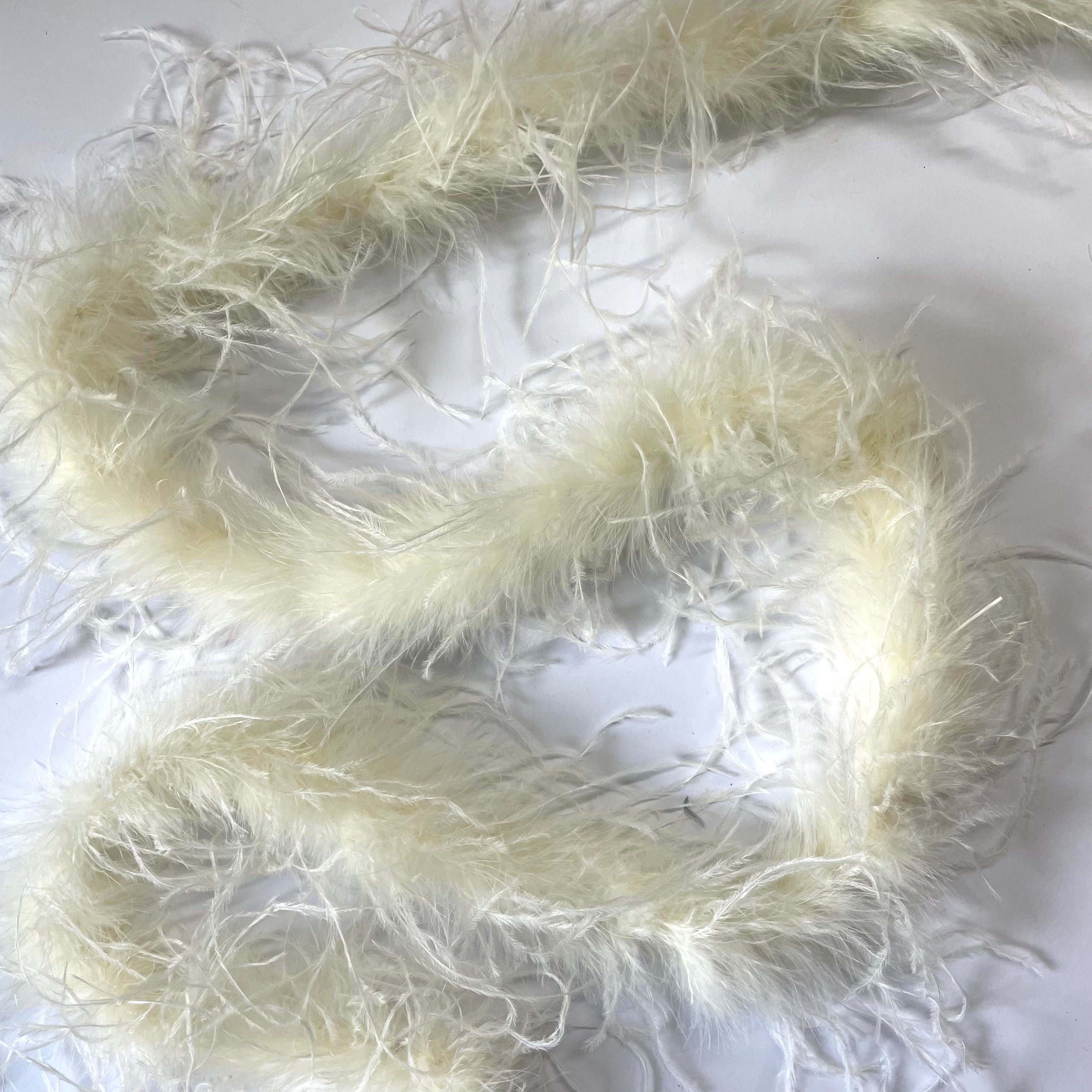 Ostrich & Marabou Feather Boa - Ivory