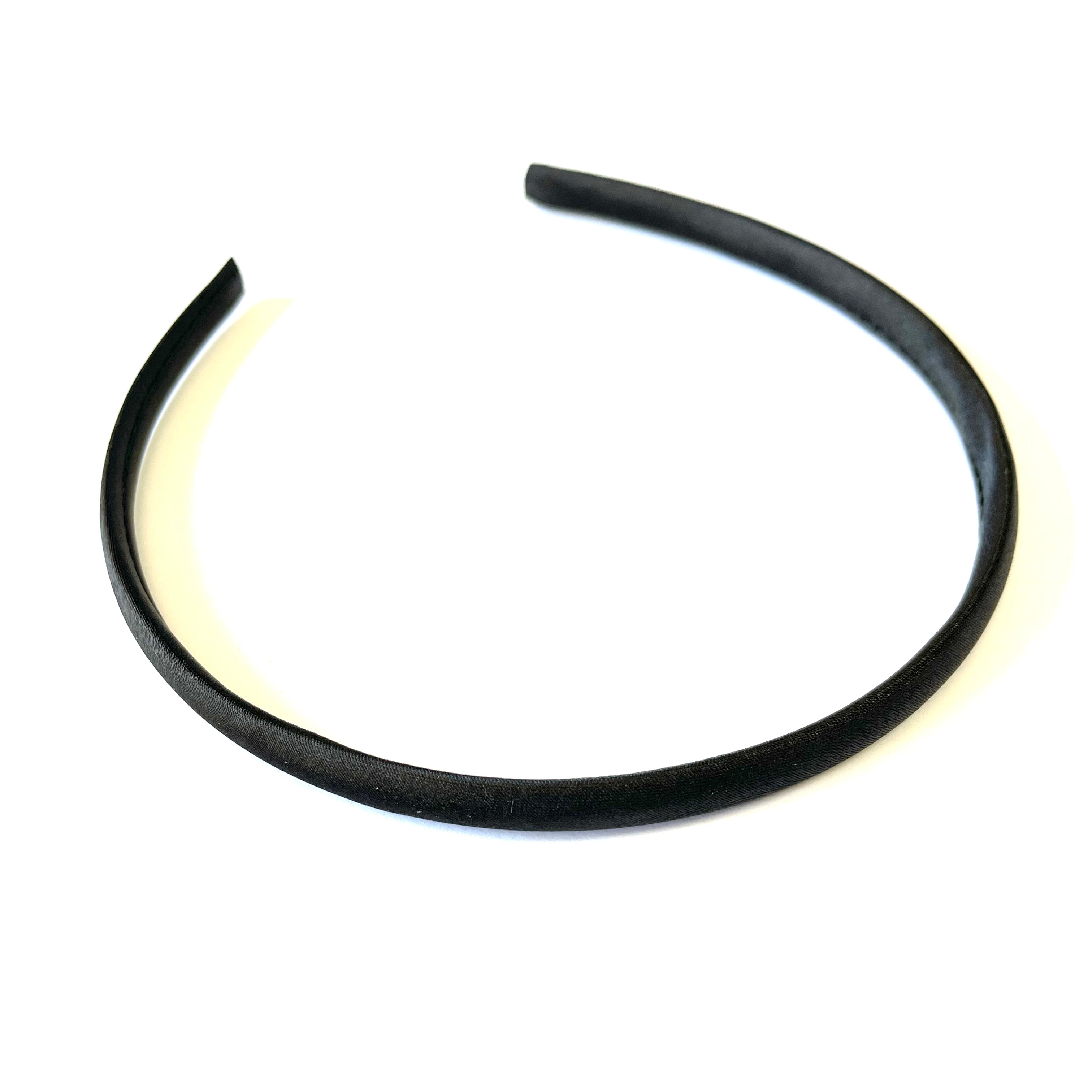 Satin Covered Headband 10mm - Black