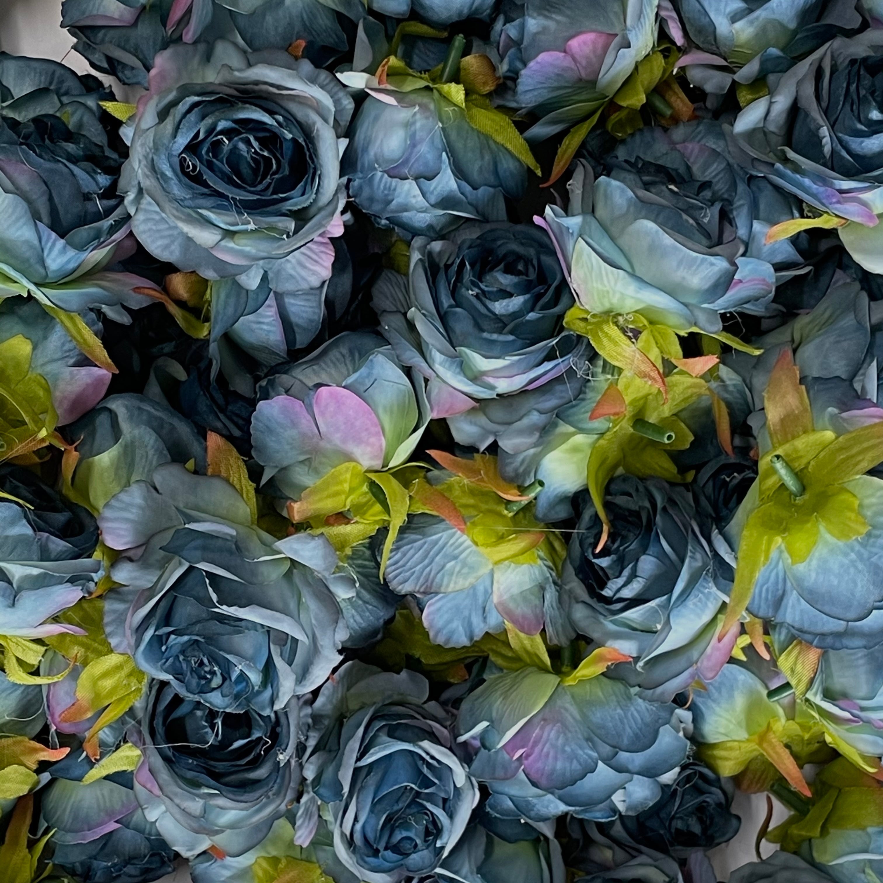 Artificial Silk Flower Heads - Blue Rose Style 81 - 1pc