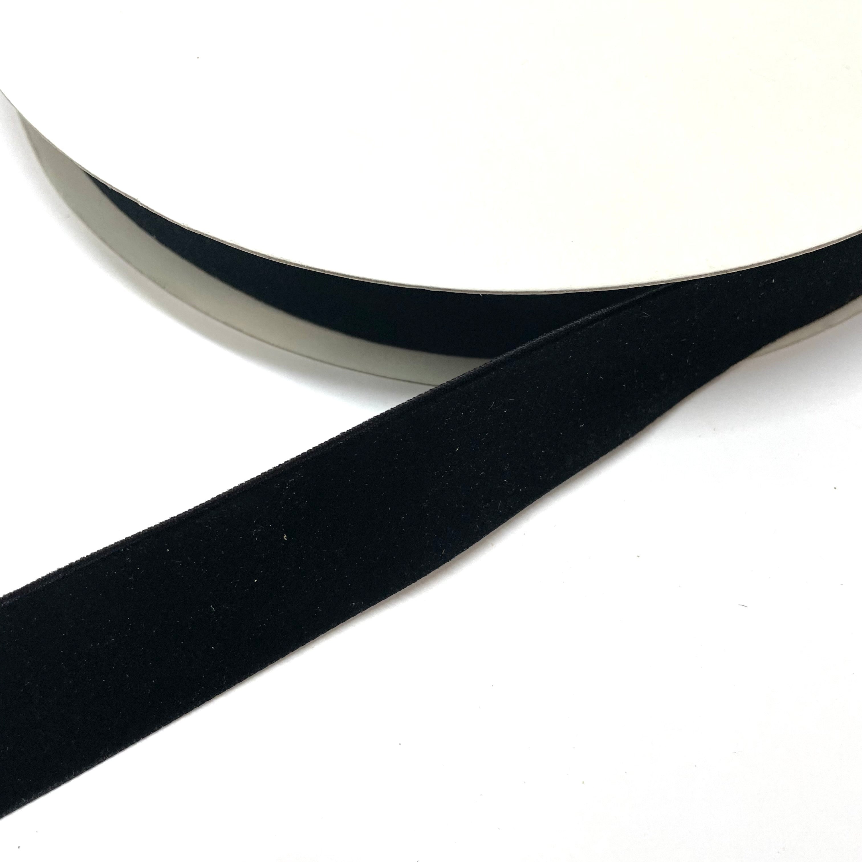 Velvet Single Face 25mm Soft Ribbon 25 Yard Spool - Black