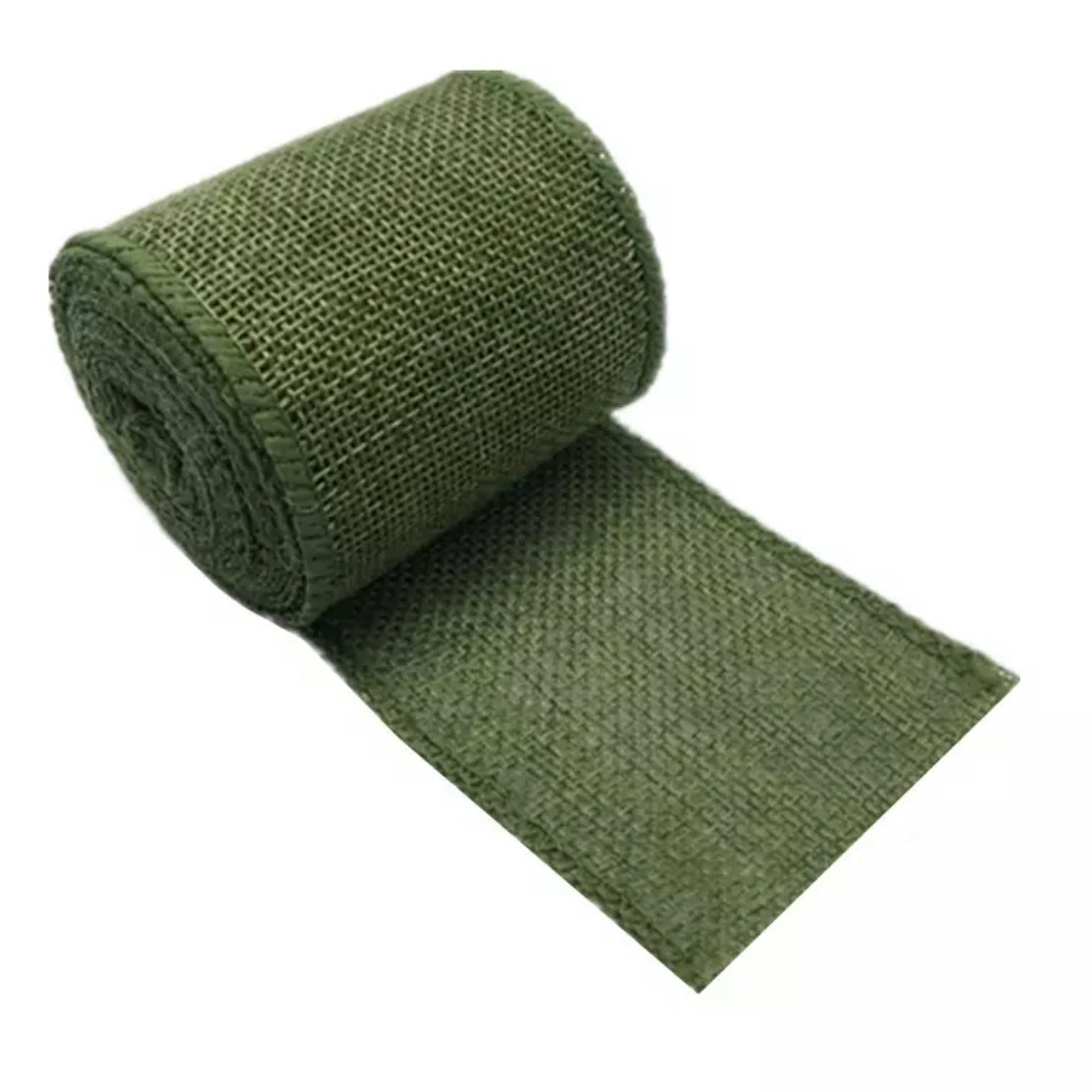 Hessian Jute Burlap Fibre Fabric 6cm Wide x 3 mtrs - Green