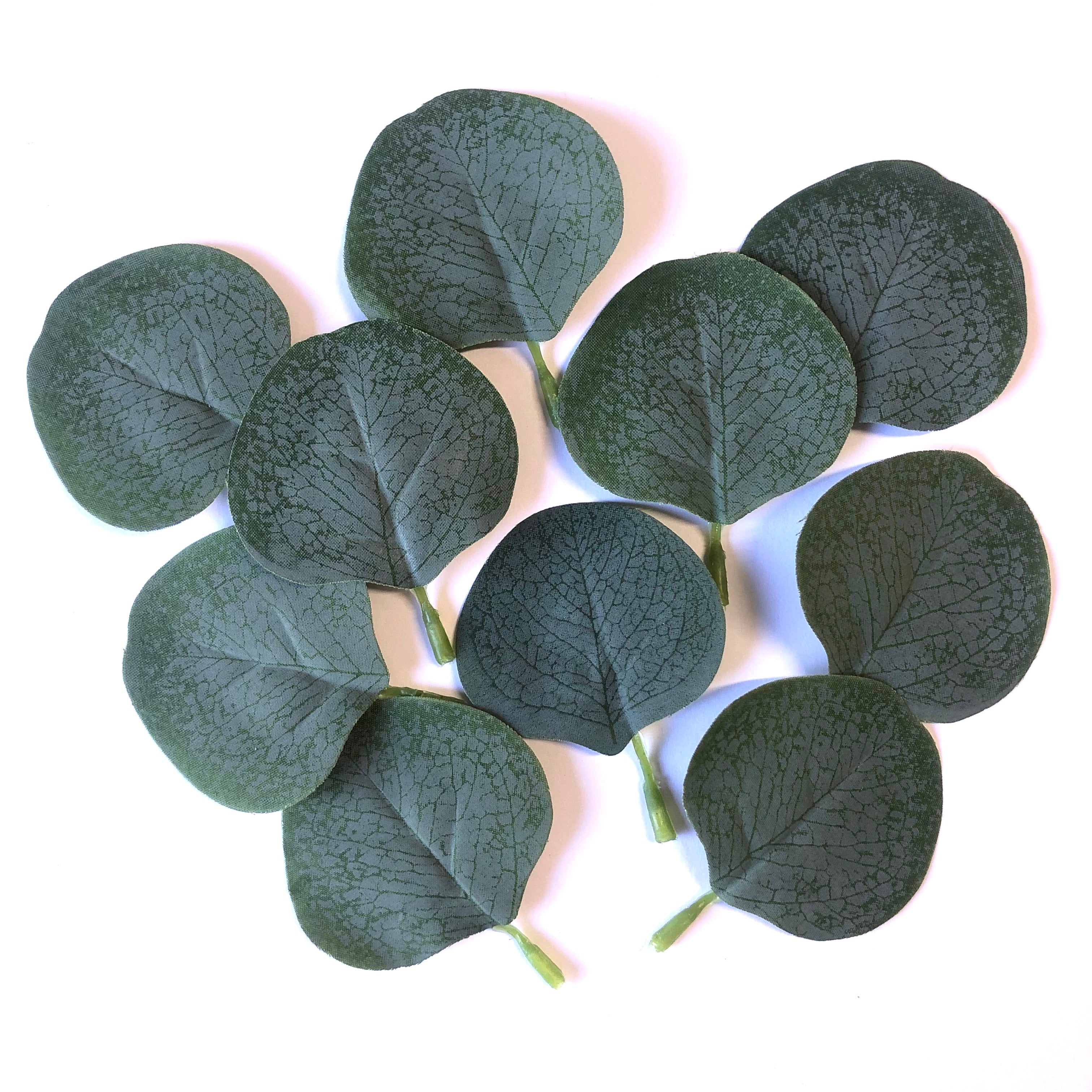 Artificial Silk Eucalyptus Leaves 10 pcs - Green