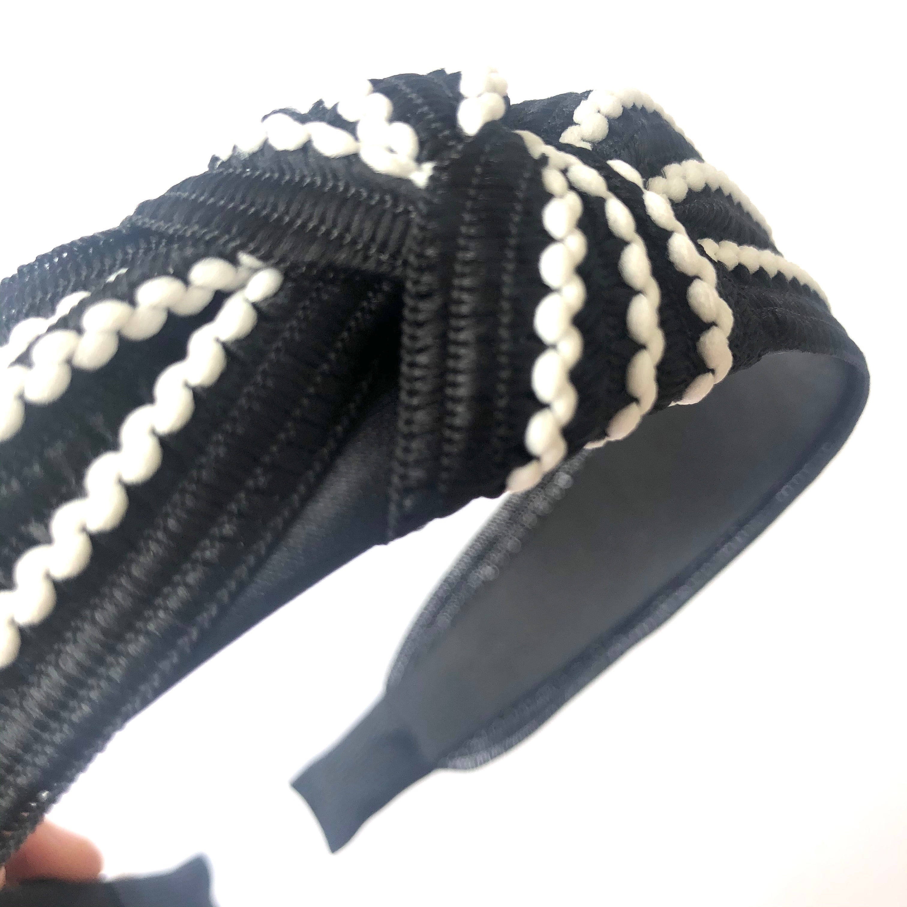 Fabric Wide Knot Ladies Women  Headband  - Style 6 Black