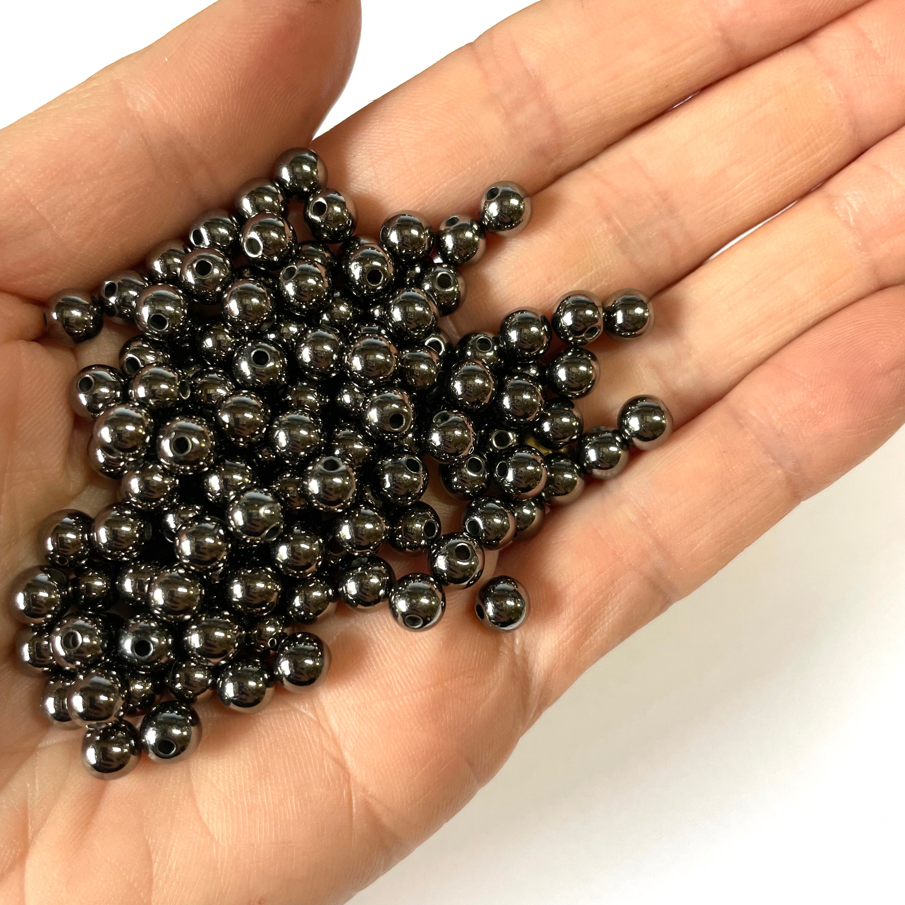 Spacer Beads Plastic 6mm x 10 pcs - Gun Black