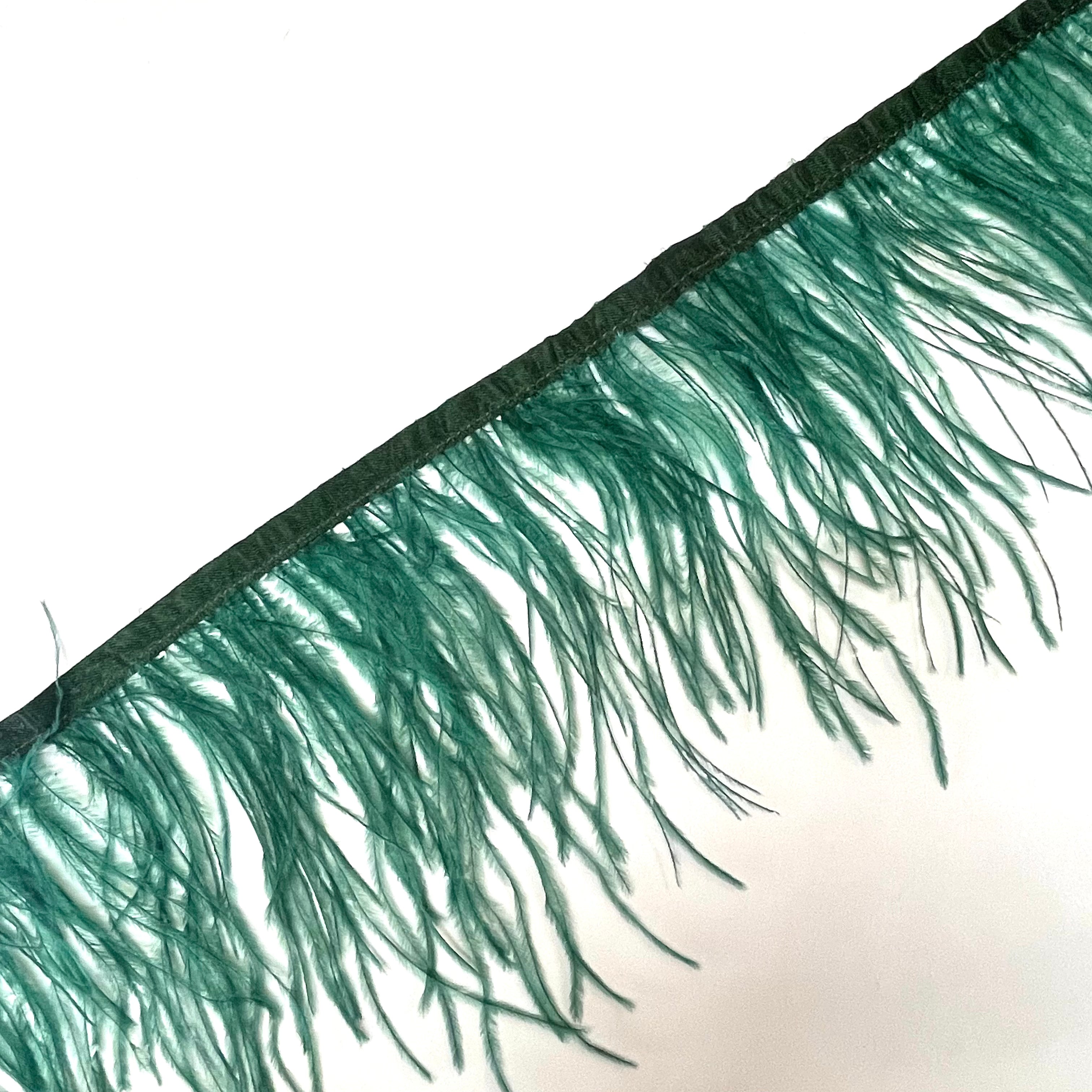 Ostrich Feathers Strung per 10cm - Teal
