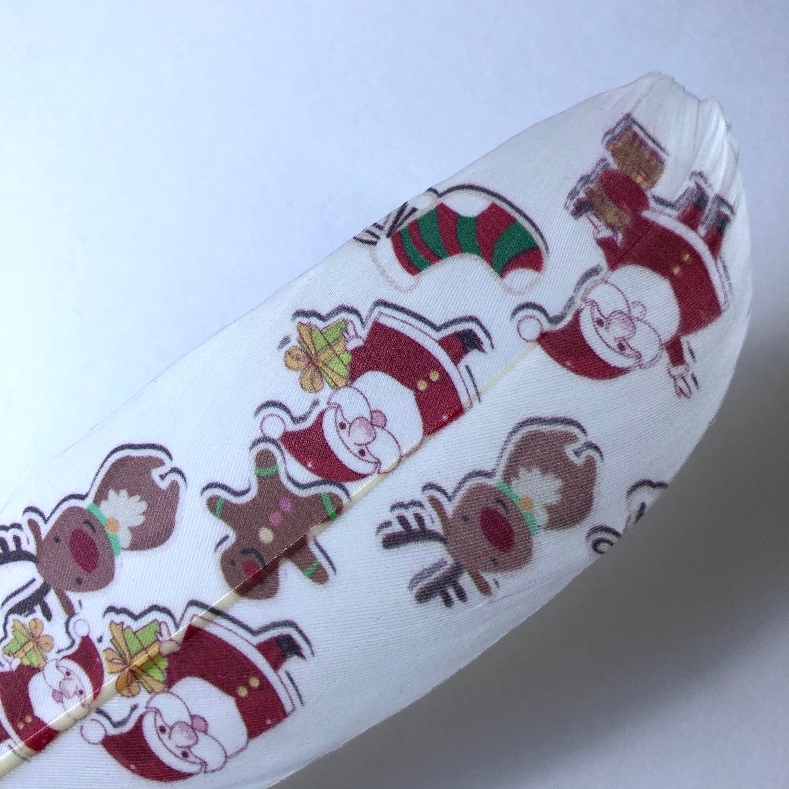 Goose Nagoire Printed White Feather Art Craft - Christmas Santa Style 6 x 10 pcs