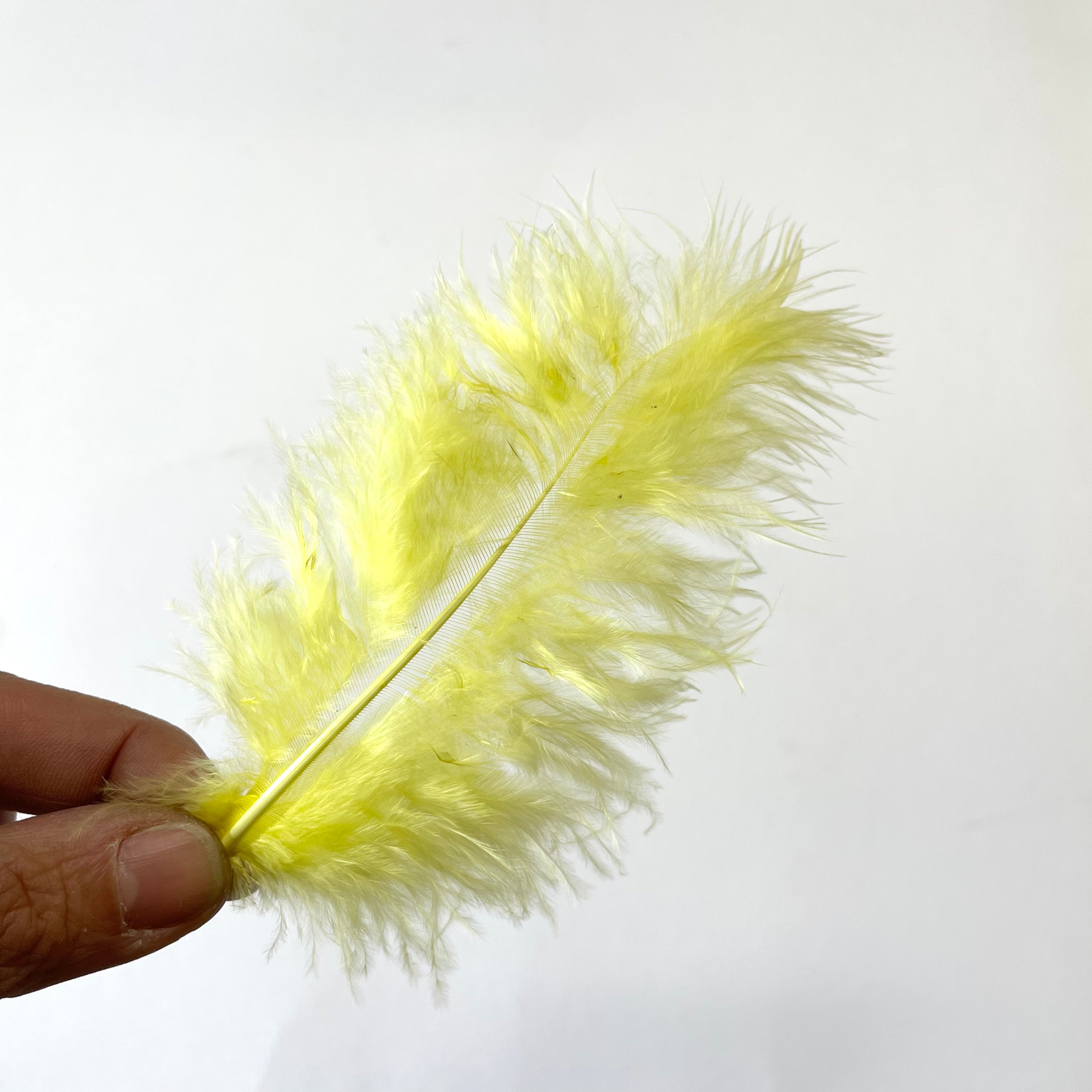 Fluffy Marabou Feather Plumage Pack 10 grams - Yellow