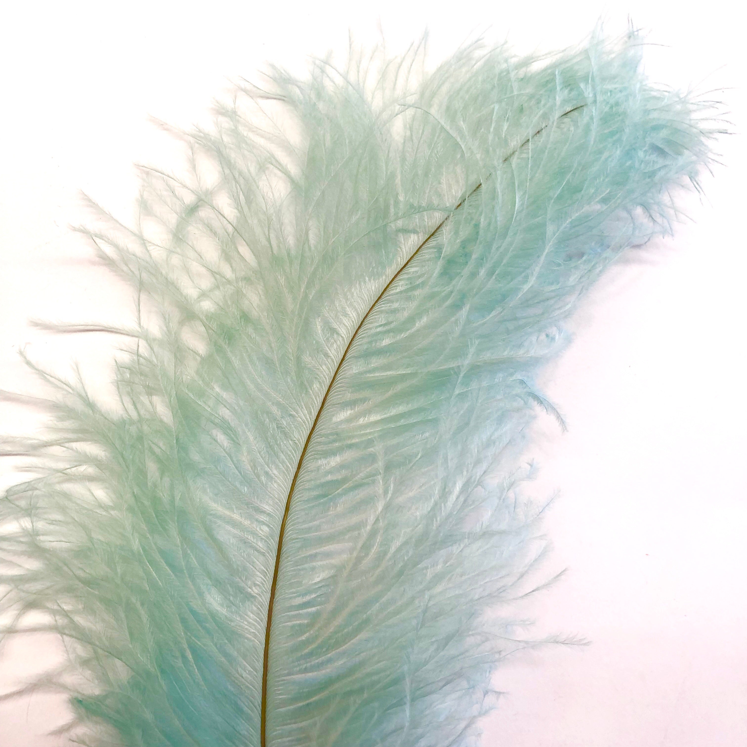 Ostrich Blondine Feather 25-40cm x 5 pcs - Dusty Teal ((SECONDS))