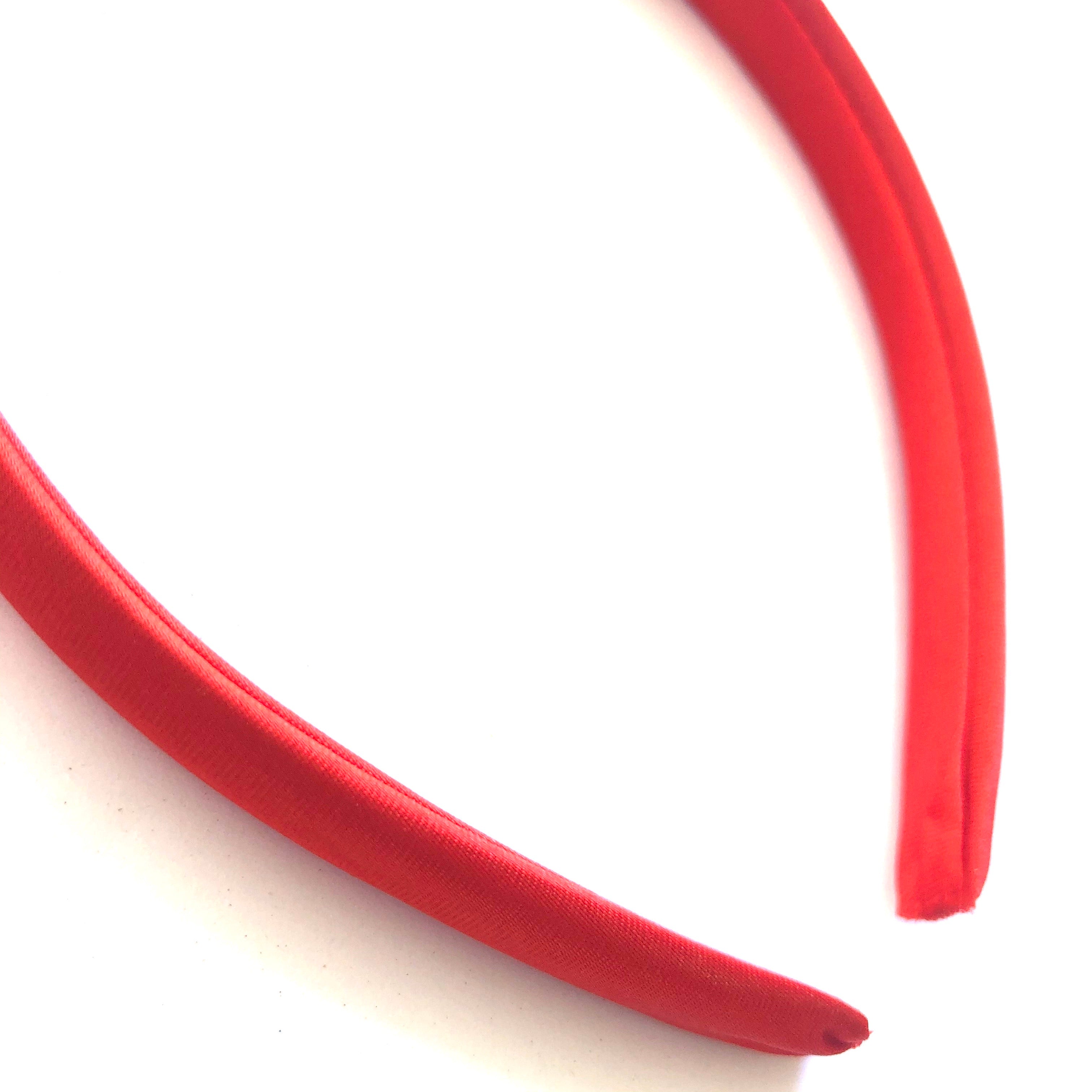 Satin Covered Headband 15mm - Red ( Style 2 )