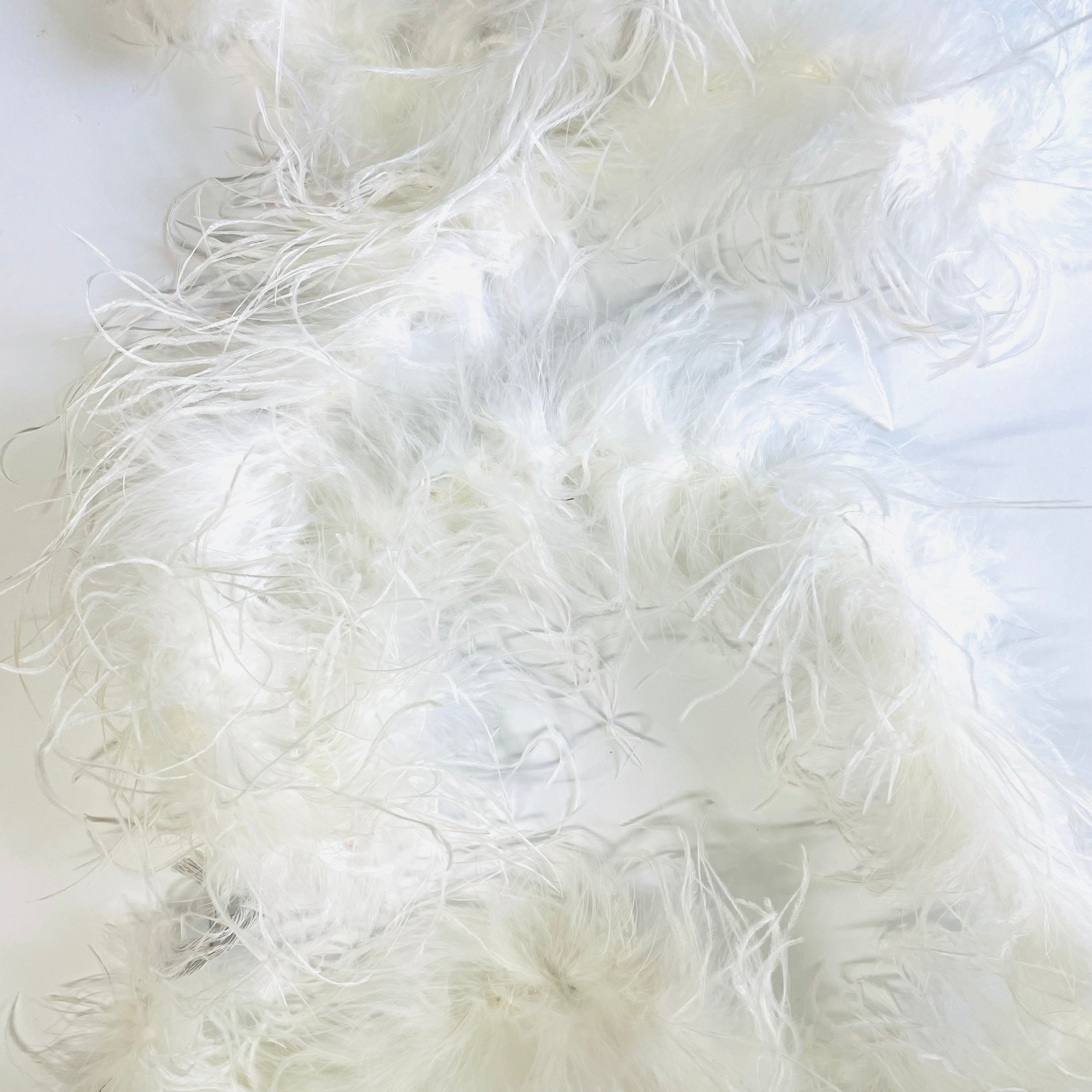 Ostrich & Marabou Feather Boa - White