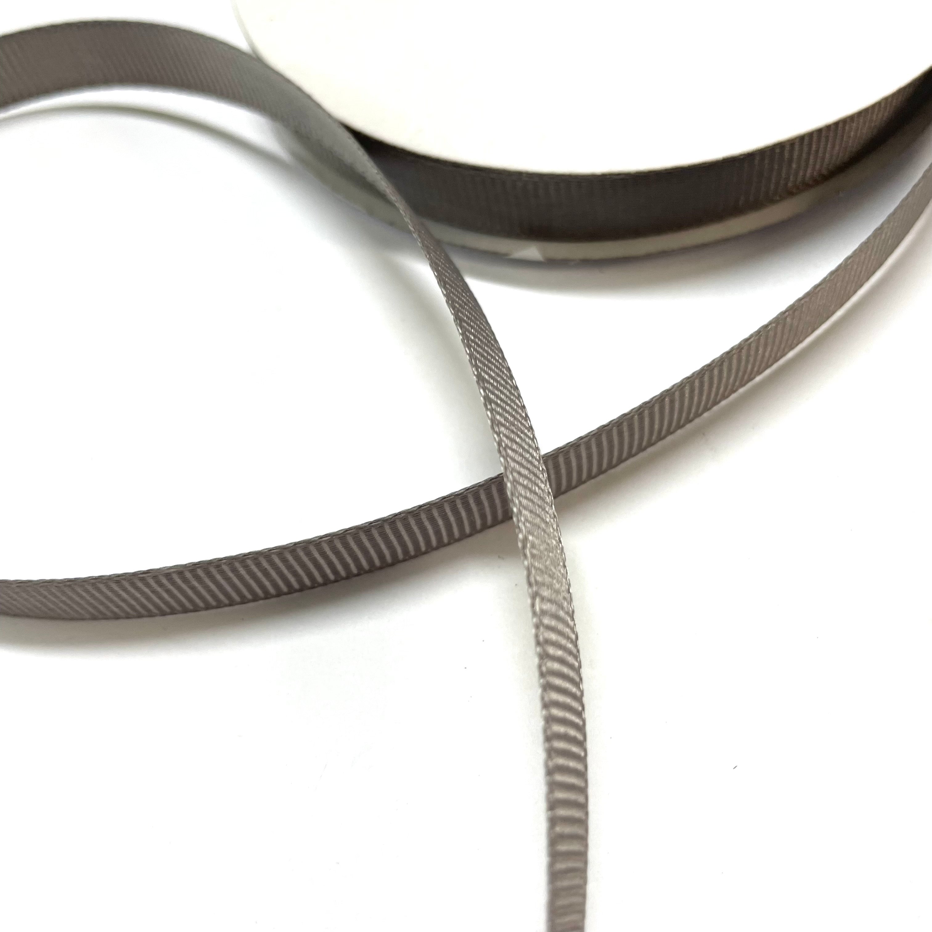 Grosgrain Plain 10mm 3/8" Ribbon 25 Yard Spool - Grey