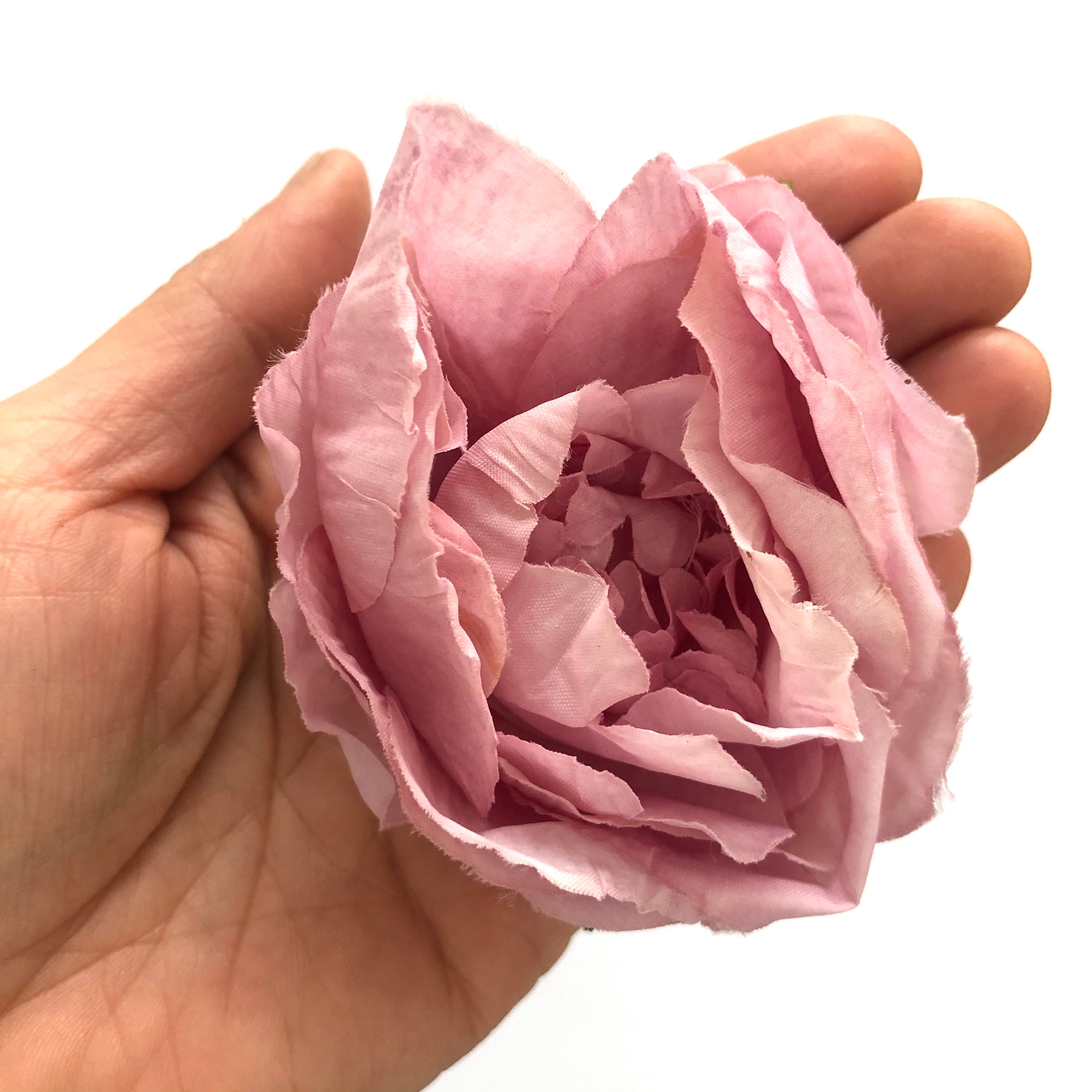 Artificial Silk Flower Head - Pink Rose Style 3 - 1pc