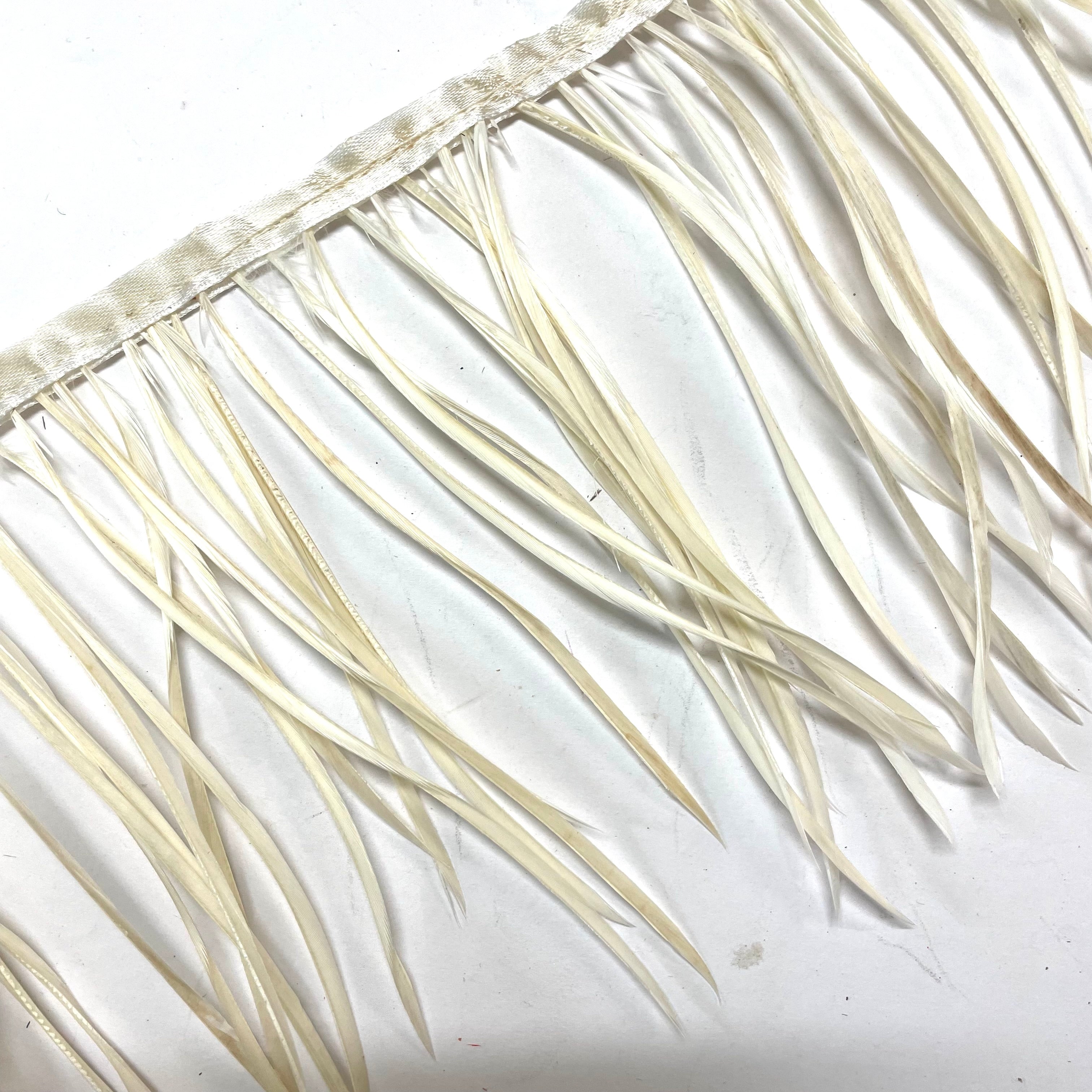 Goose Biot Feather Trim RIBBON Strung per metre - Off White