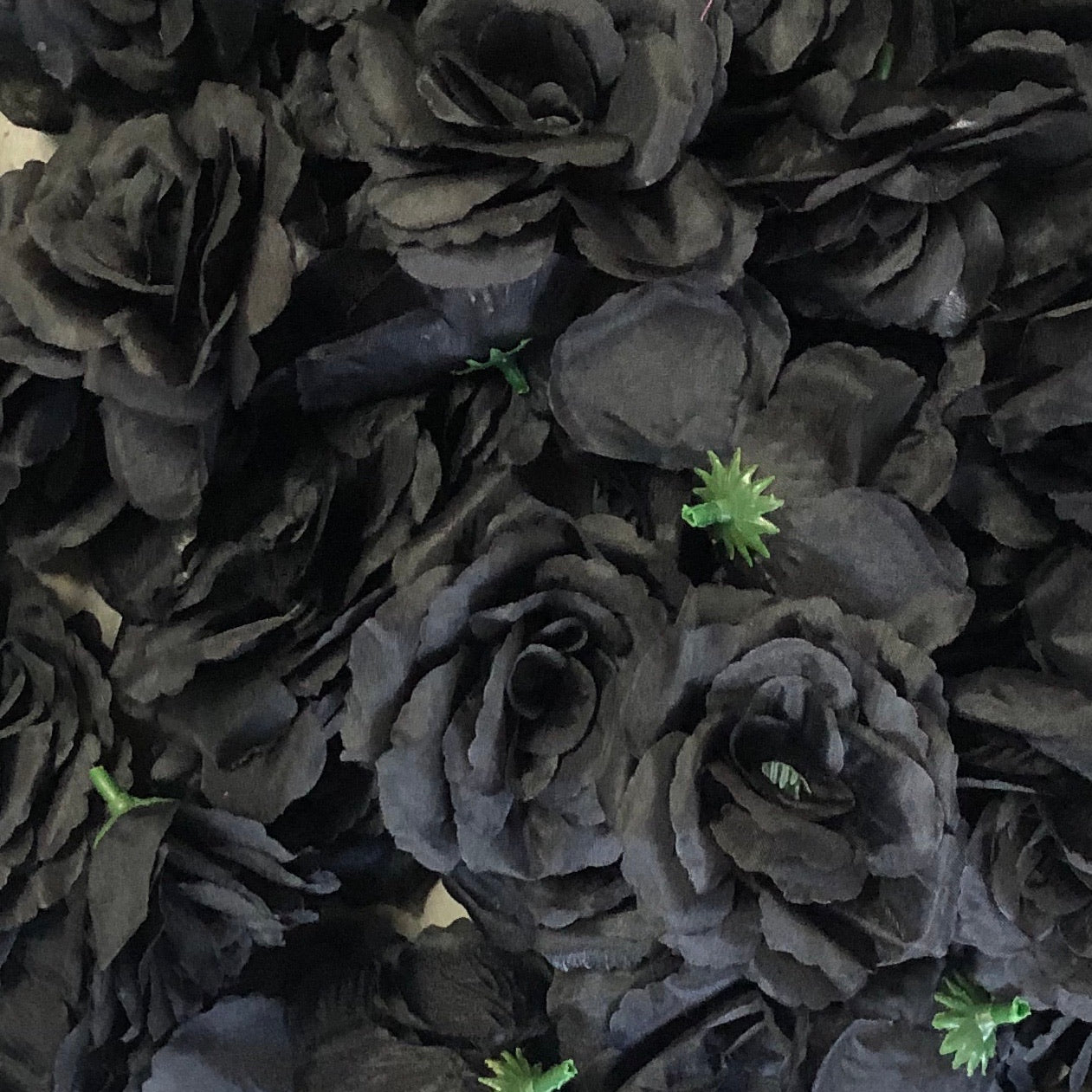 Artificial Silk Flower Heads - Black Rose Style 18 - 1 pc