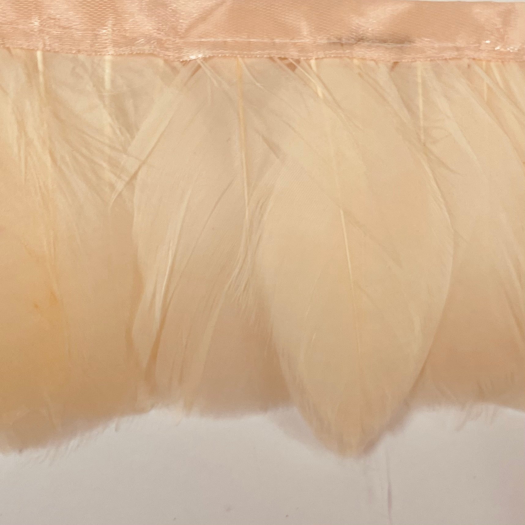 Goose Nagoire Feather Ribbon Strung per metre - Peach