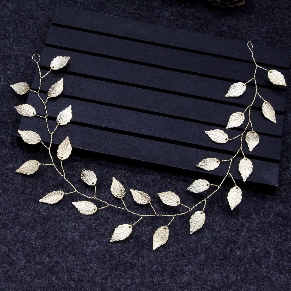 Leaf Metal Bridal Racewear Grecian Headpiece Headband Tiara - Gold (Style 4)
