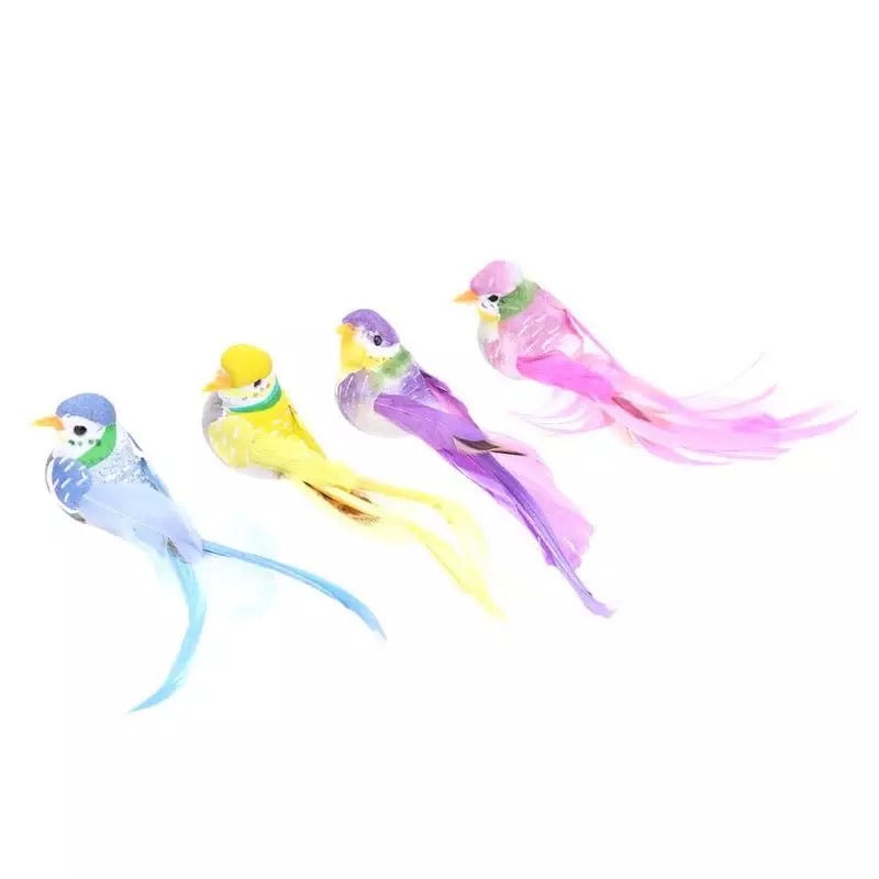 Artificial Realistic Decorative Colourful Foam Feather Birds x 4pcs (Style 8)