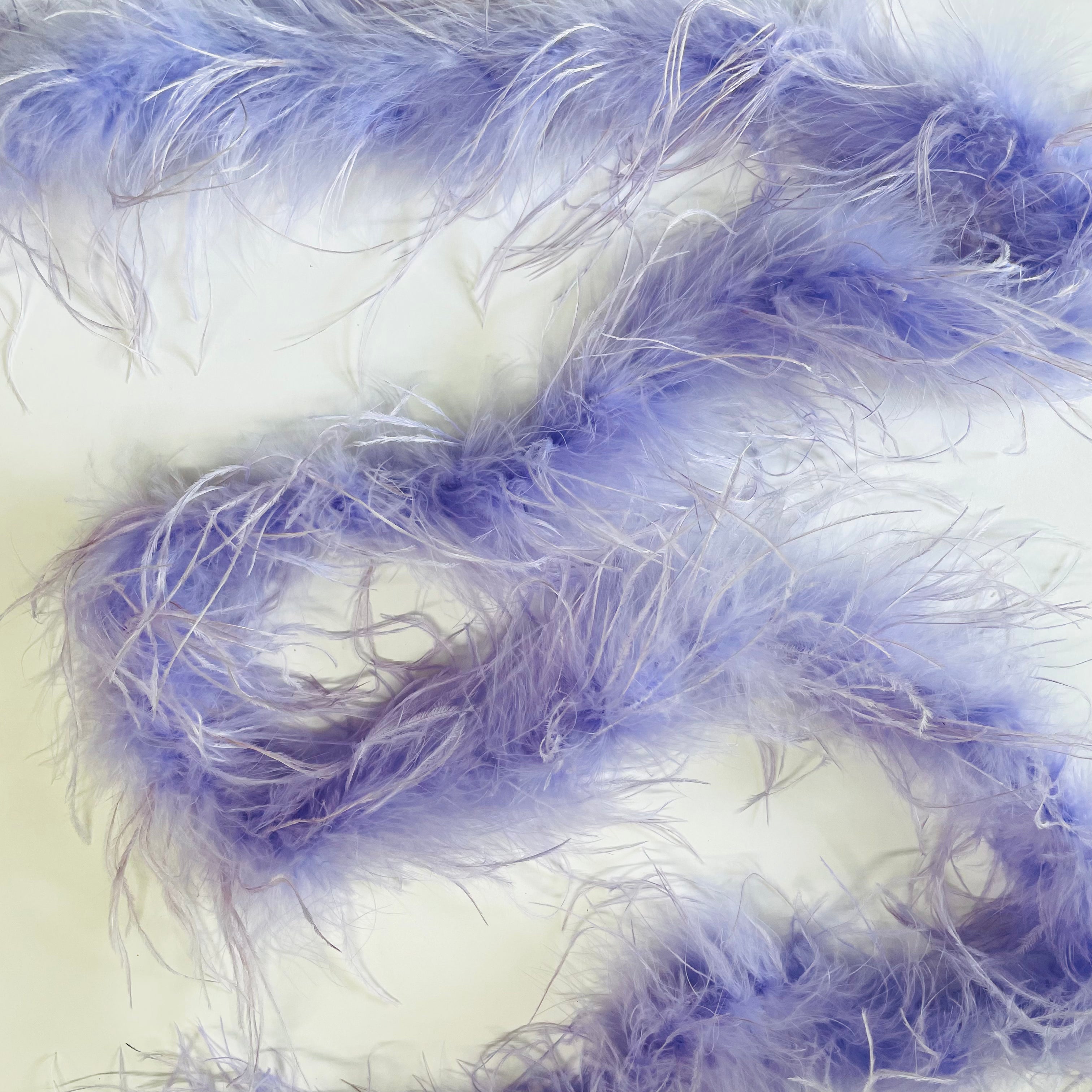 Ostrich & Marabou Feather Boa Trim per 10cm - Light Violet