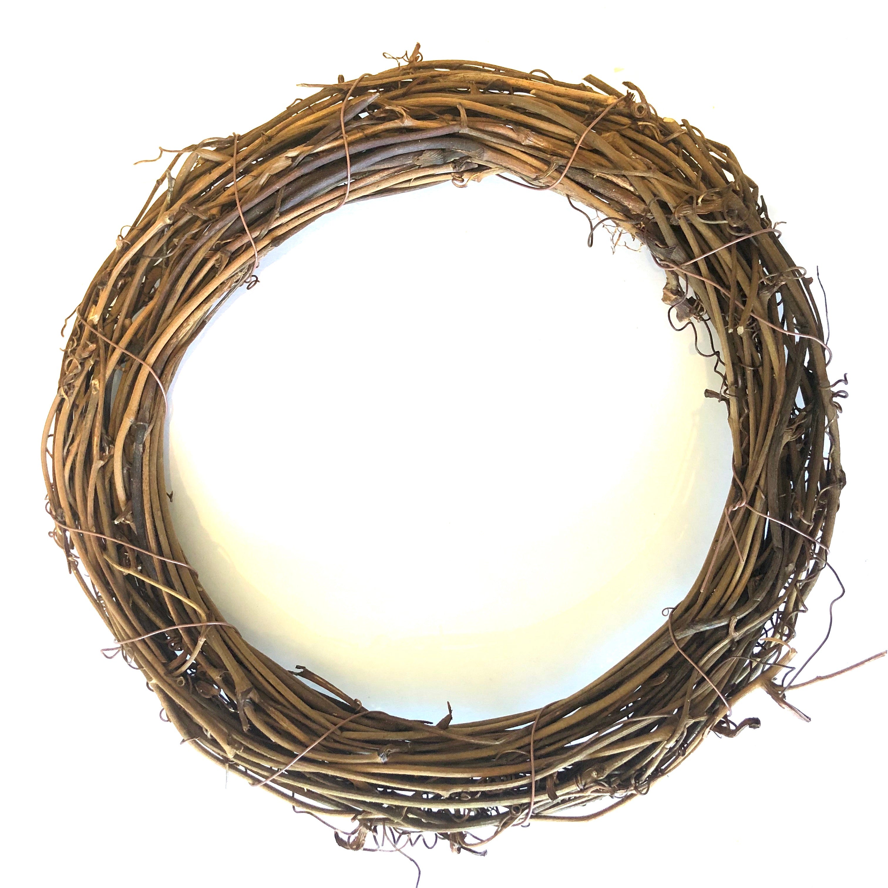 Natural Thick Grapevine Christmas Wreath Hoop 8" CIRCLE