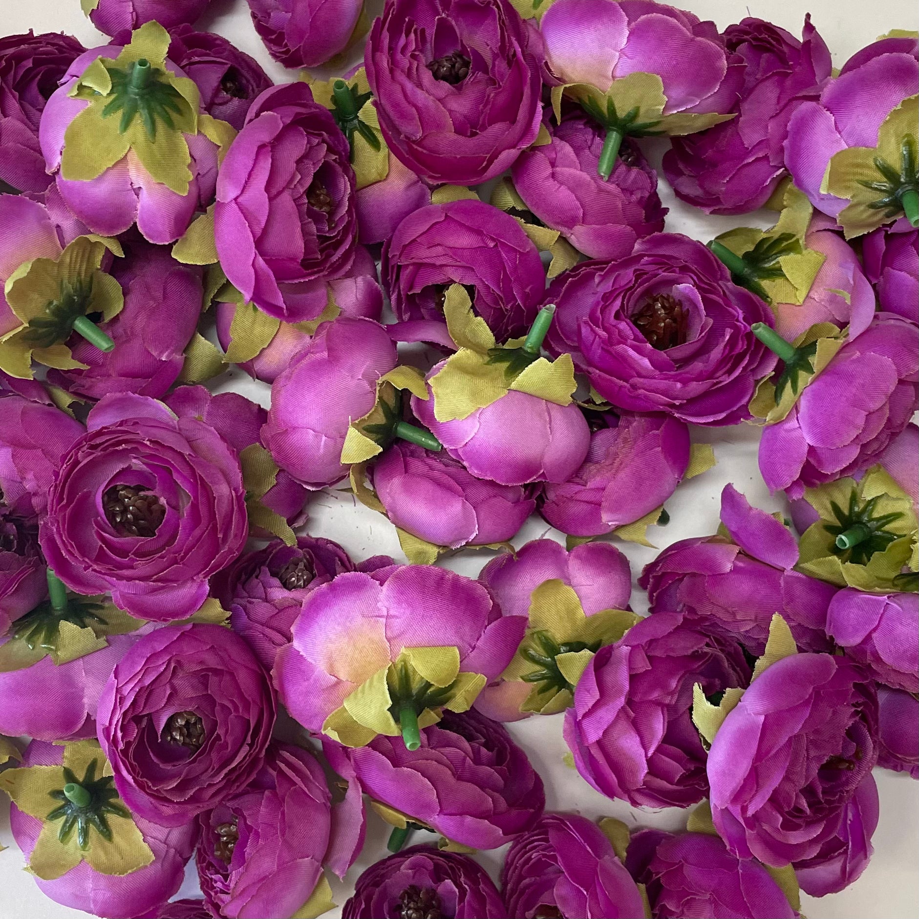 Artificial Flower Heads - Vibrant Purple Peony Style 20 - 5 Pack