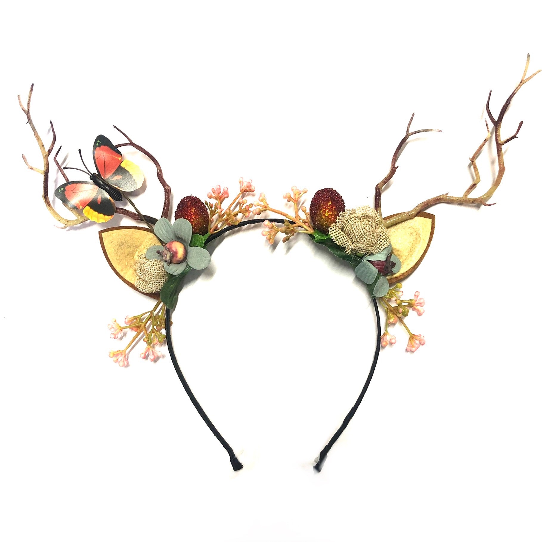 Christmas Holiday Reindeer Floral Headband Adult Child - (Style 7)