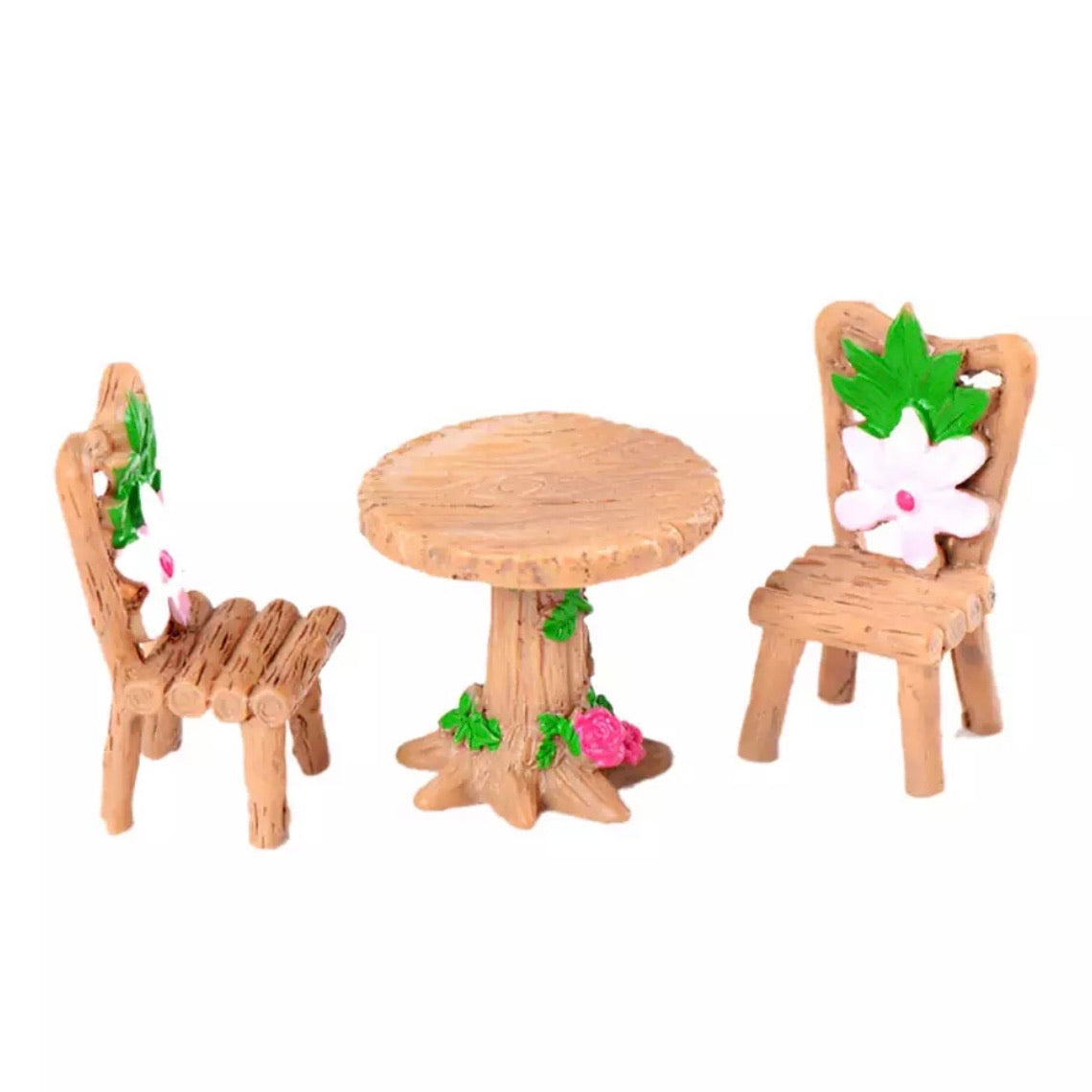 Fairy Garden Terrarium Plastic Miniature Table and Chair x 3 pcs