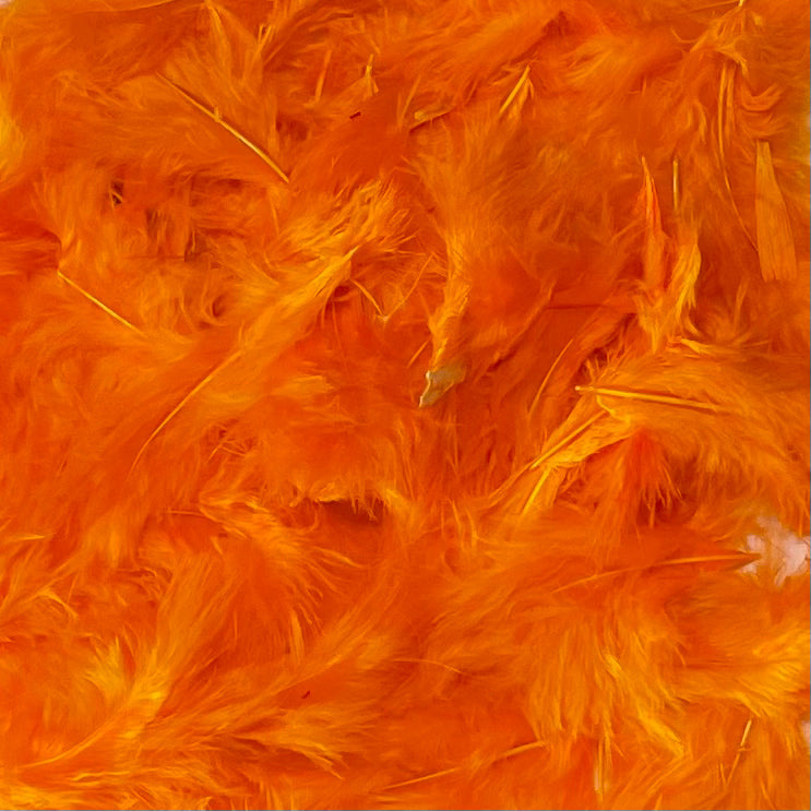 Fluffy Marabou Feather Plumage Pack 10 grams - Orange