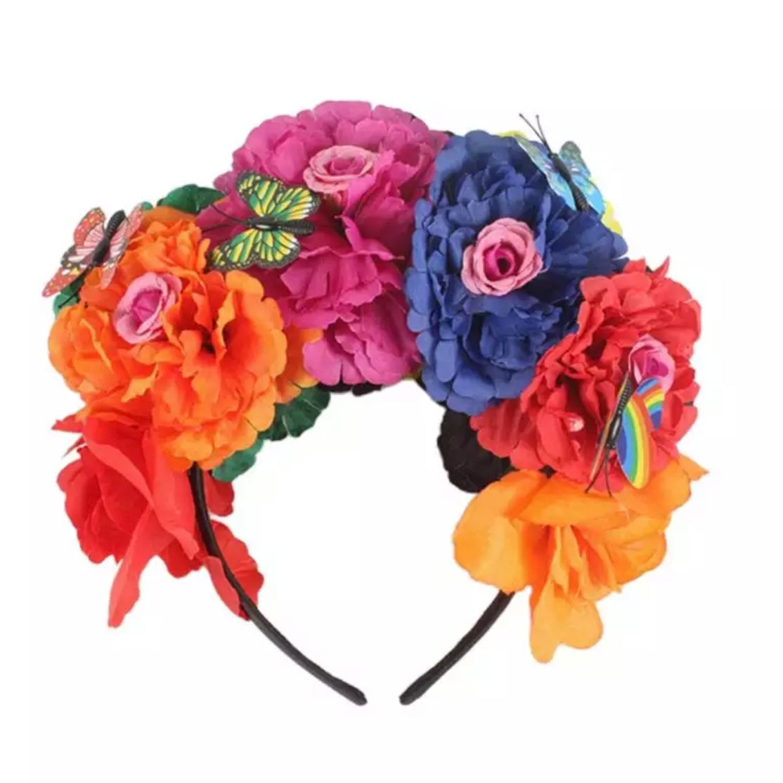 Halloween Mexican Sugar Skull Frida Floral Flower Headband - Style 1