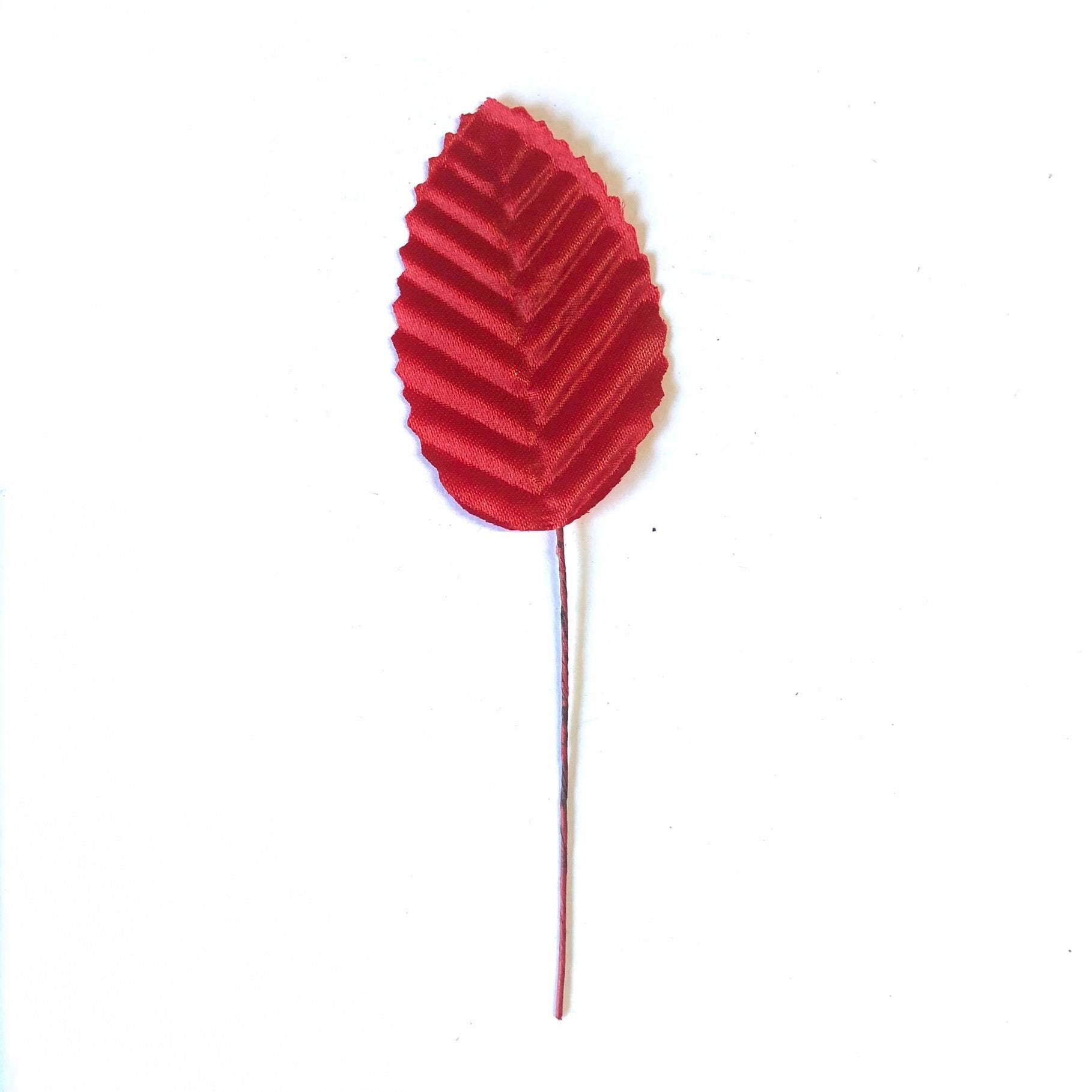 Artificial Satin Wired Leaves - Red ((SECONDS))