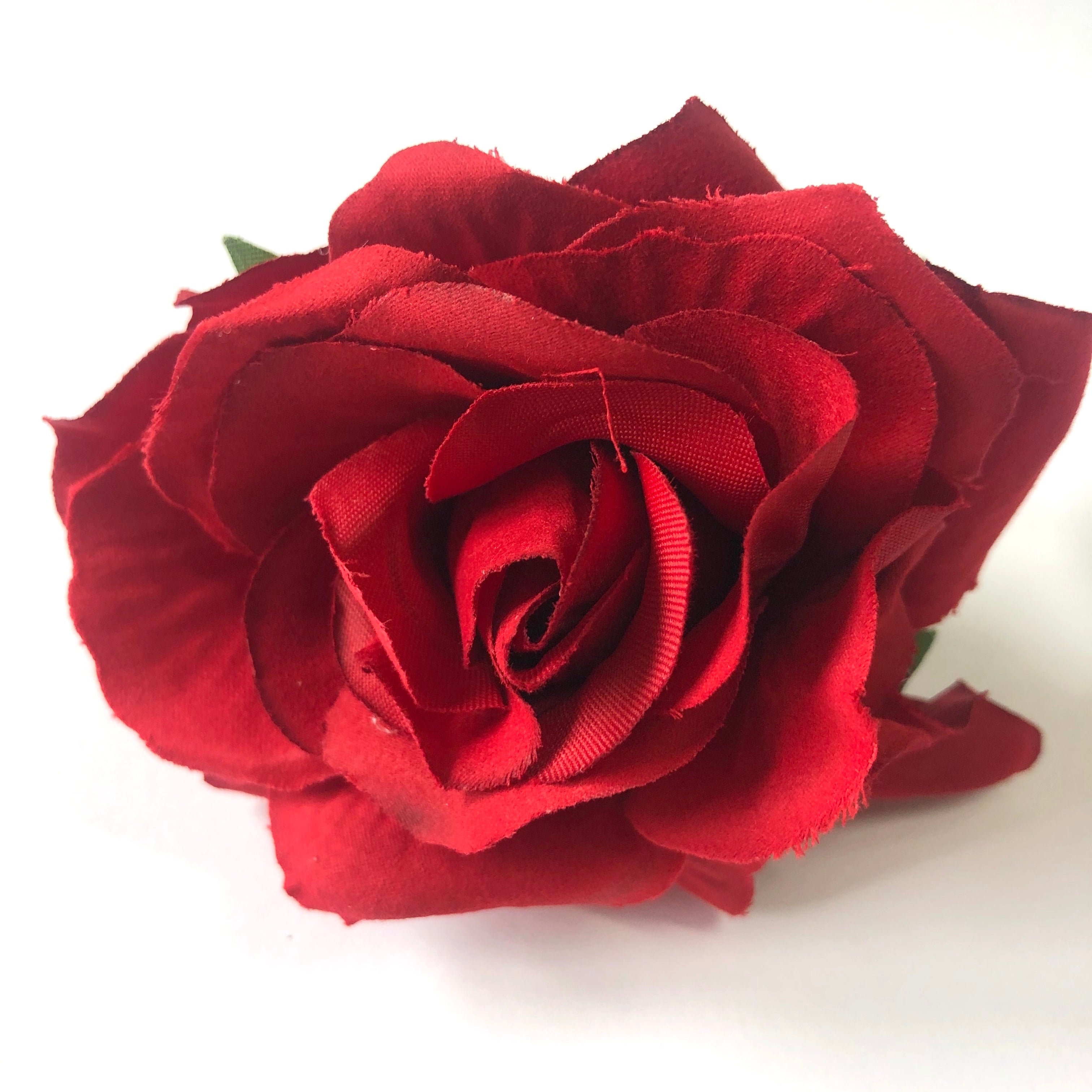 Artificial Silk Flower Head - Red Rose Style 12 - 1pc