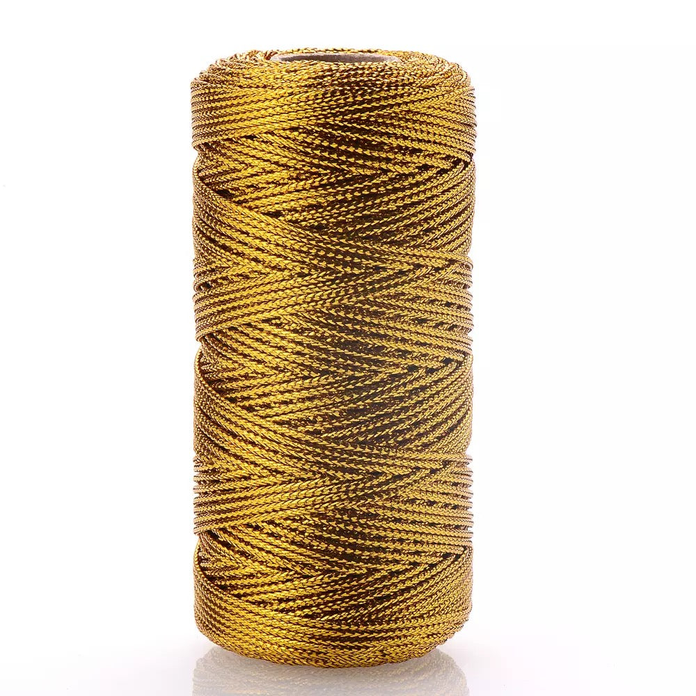 Metallic Twine Rope Cord 1.5mm Spool 100 mtrs - Gold