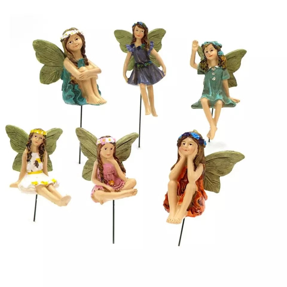 Miniature Fairy Garden Terrarium Fairy Pixie Figurines Ornaments 6 pack