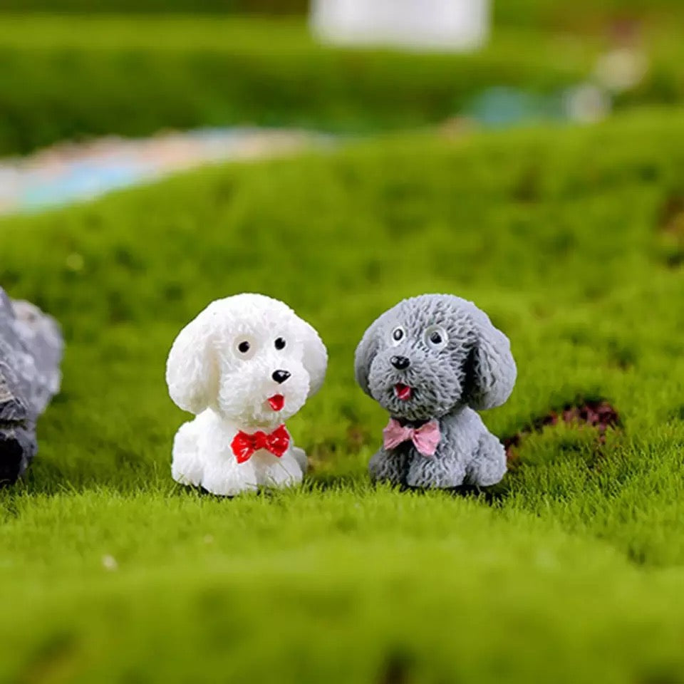 Fairy Garden Terrarium Resin Miniature Puppy Dog Ornament x 4 pcs