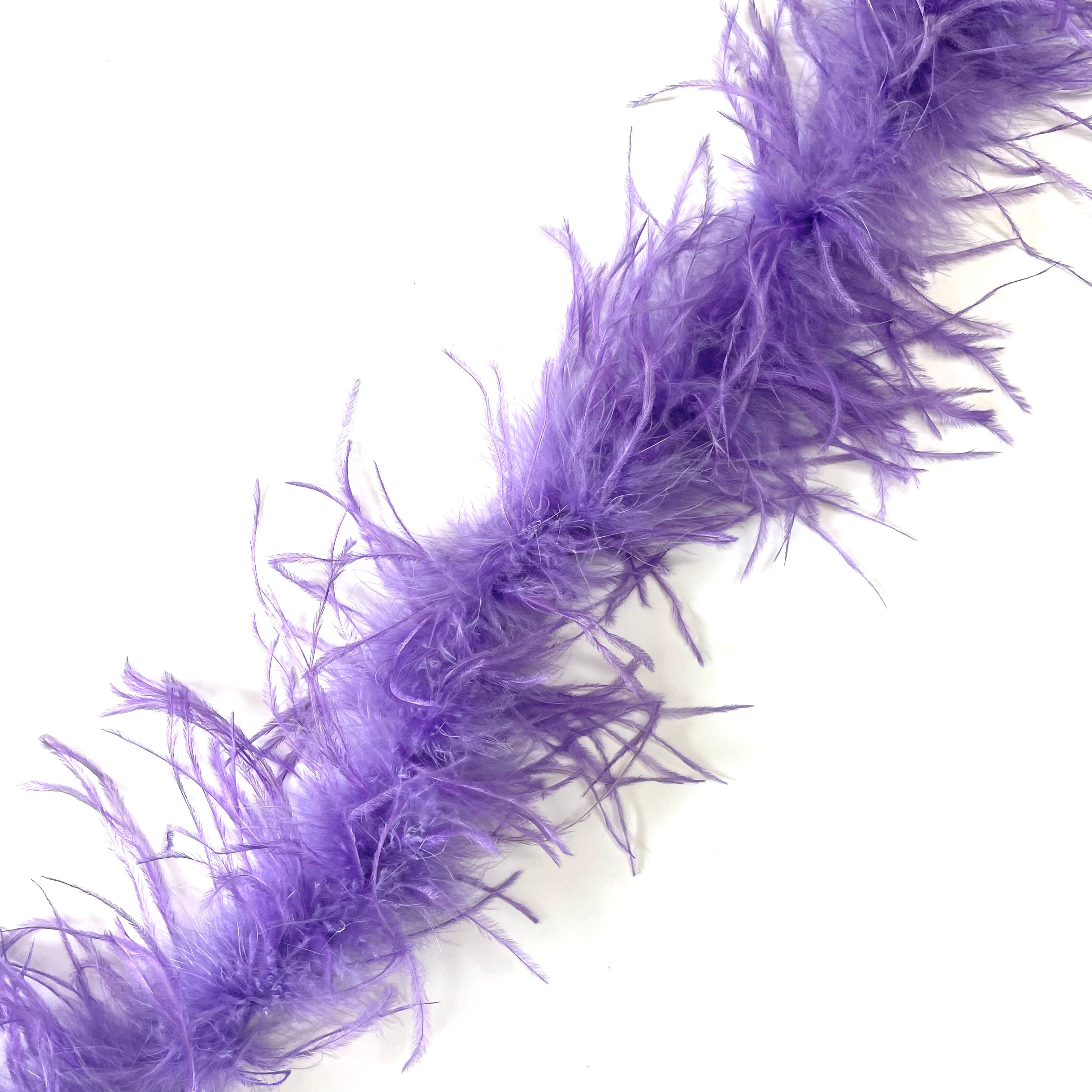 Ostrich & Marabou Feather Boa Trim per 10cm - Purple
