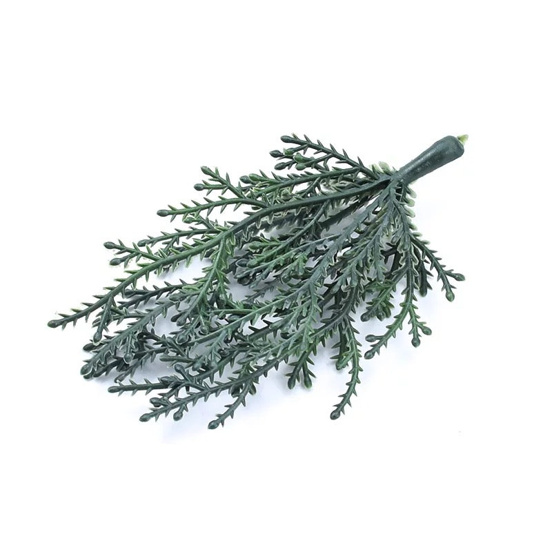 Artificial Christmas Flat Cypress Pine Needle Picks x 10 pcs - Green