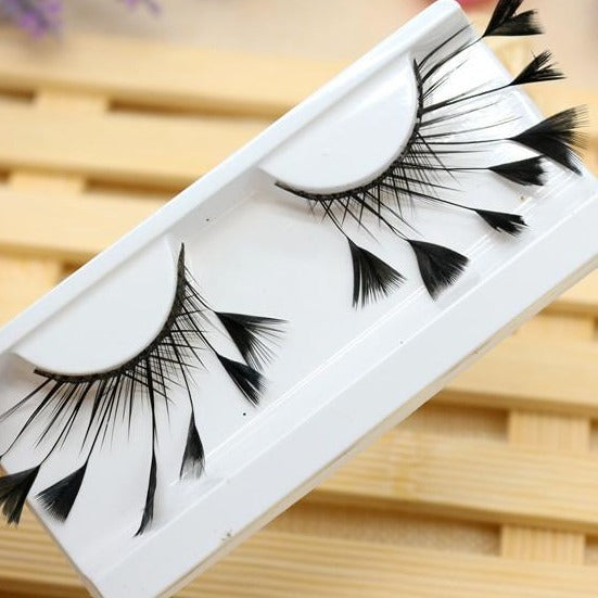 Triangle Tipped Feather Eyelashes - Black – Feather.com.au