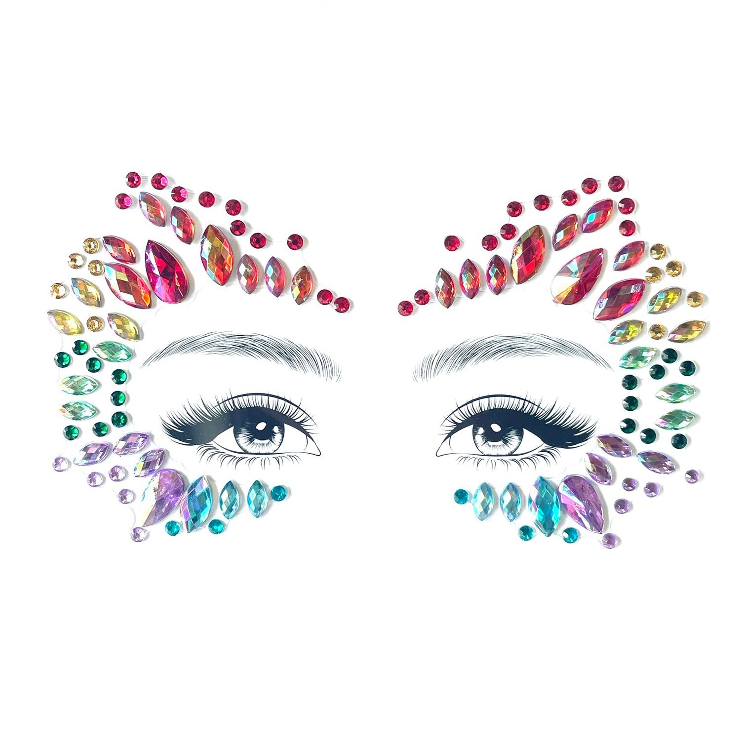 Festival Adhesive Face Jewels Sticker - Style 15