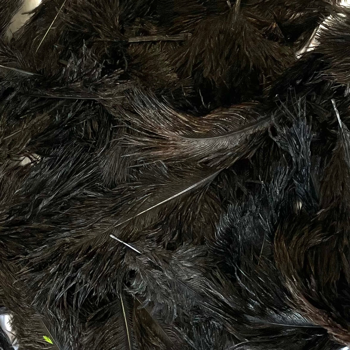 Ostrich Feather Wedding Confetti Mini Drabs 10 grams - Black