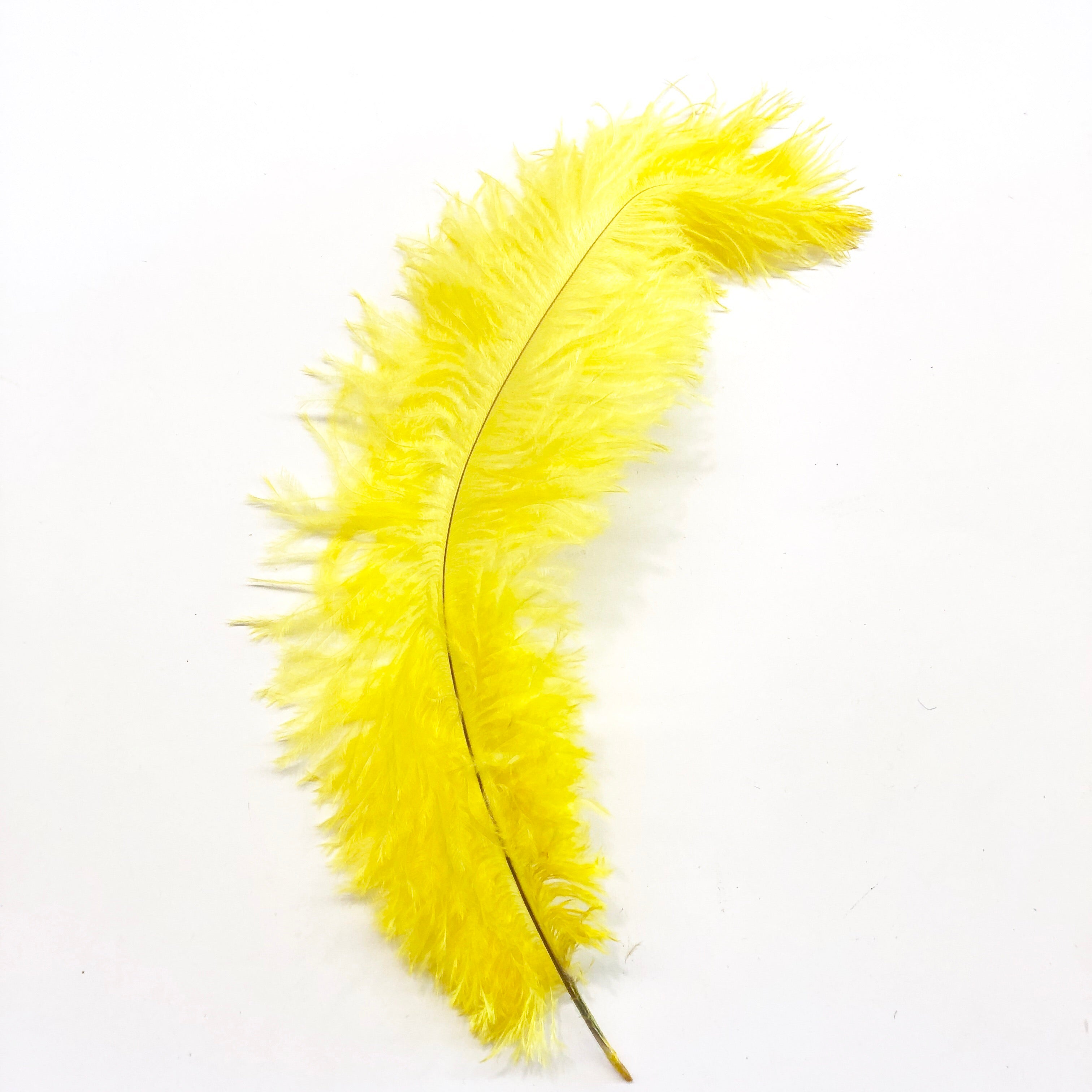 Ostrich Blondine Feather 25-40cm x 5 pcs - Yellow ((SECONDS))