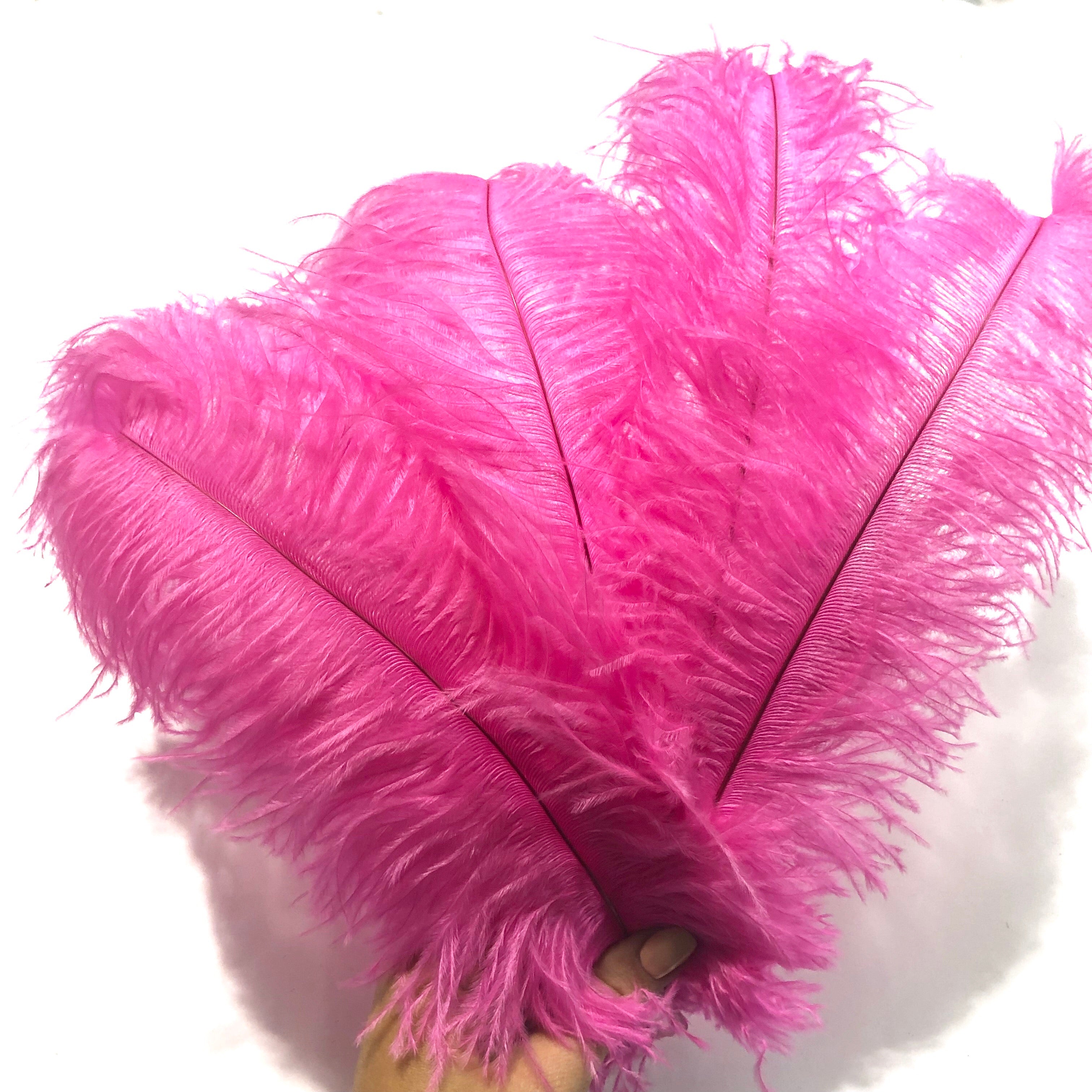 Ostrich Blondine Feather 25-40cm x 5 pcs - Hot Pink ((SECONDS))