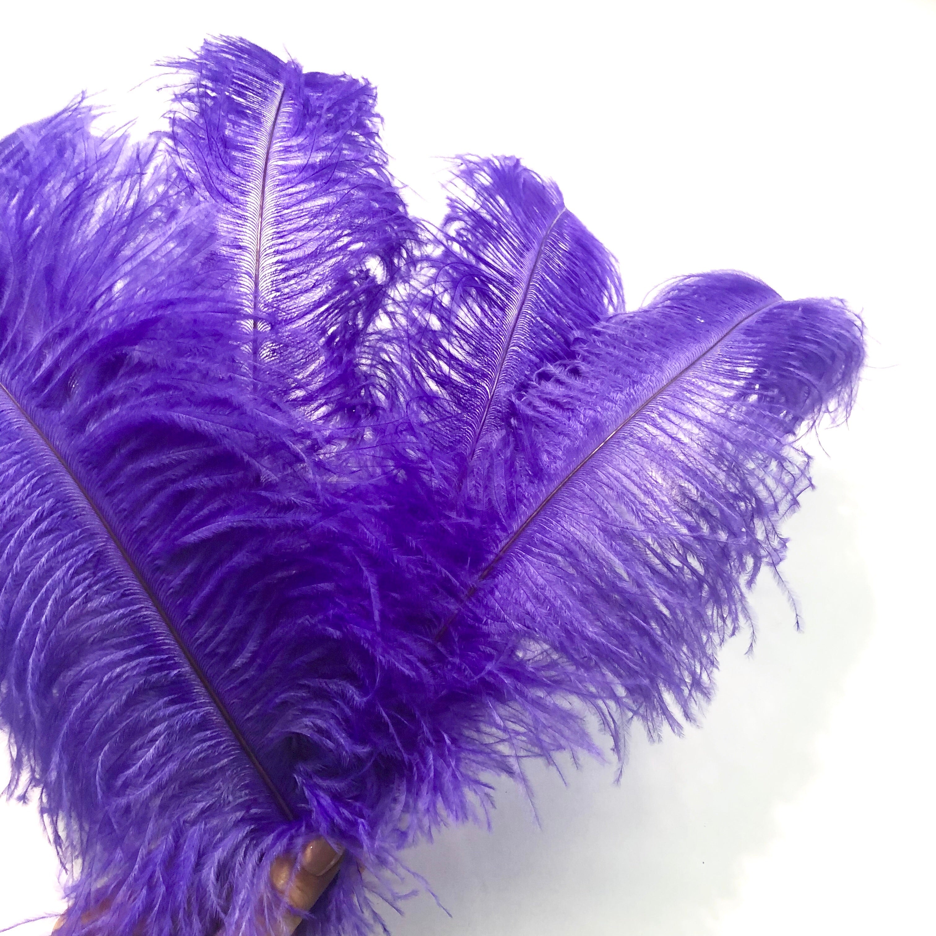 Ostrich Blondine Feather 25-40cm x 5 pcs - Purple ((SECONDS))