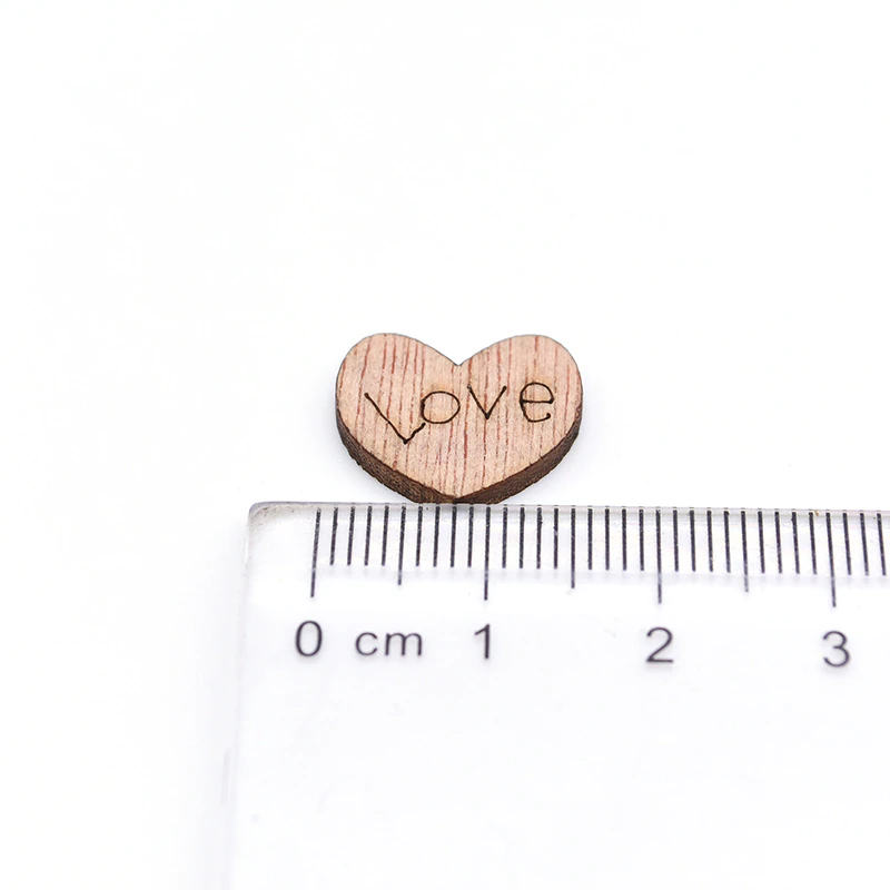 Laser Cut Unfinished Wooden Mini Love Heart Shape  x 100 pcs