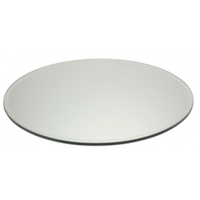 Round Mirror Candle Plate with Bevelled Edge (30cm)