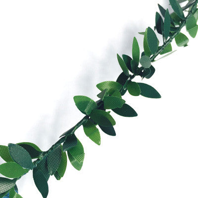 Artificial Wire Leaf Garland Greenery 7 metres - Green