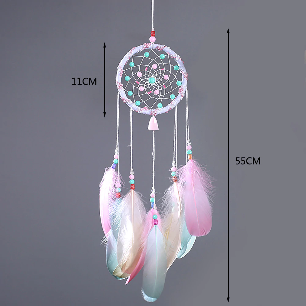 Pastel Rainbow Feather Dreamcatcher - Style 5