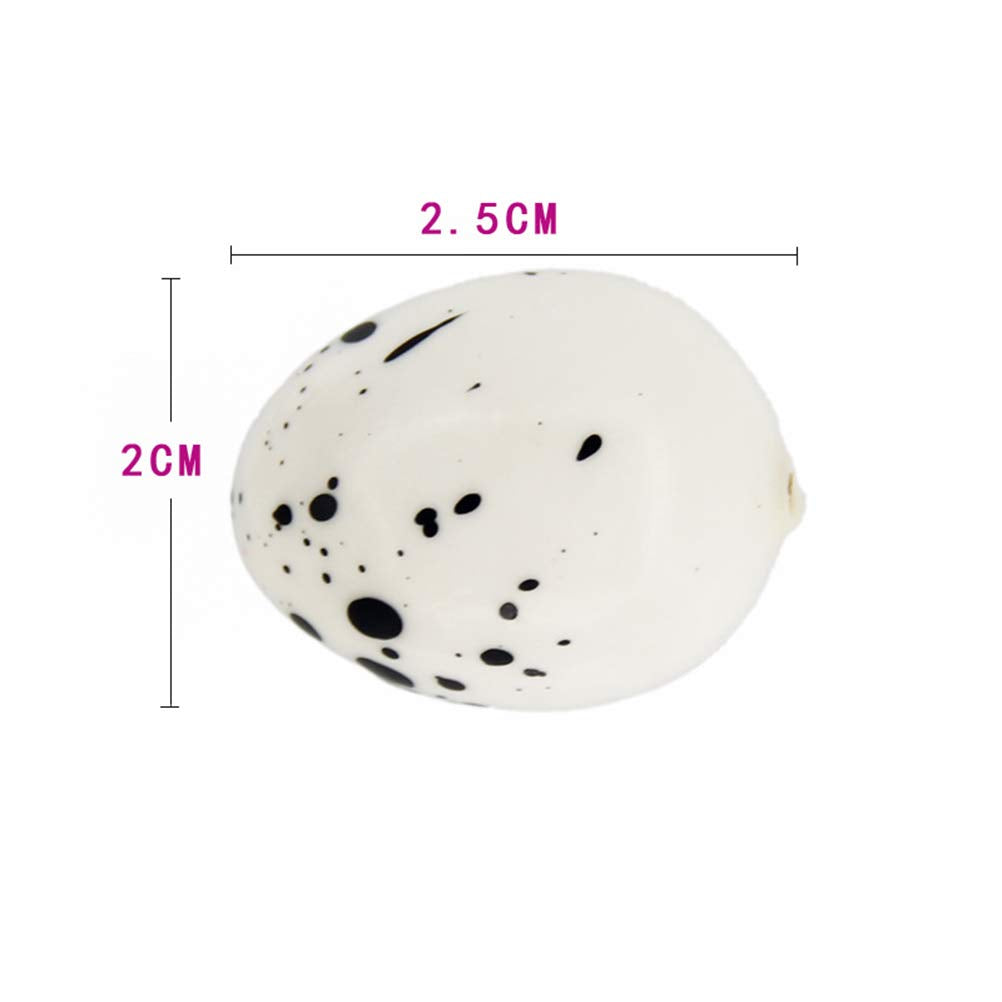 Artificial Mini Plastic Sparrow Quail Bird Eggs 10 pcs - White Speckle